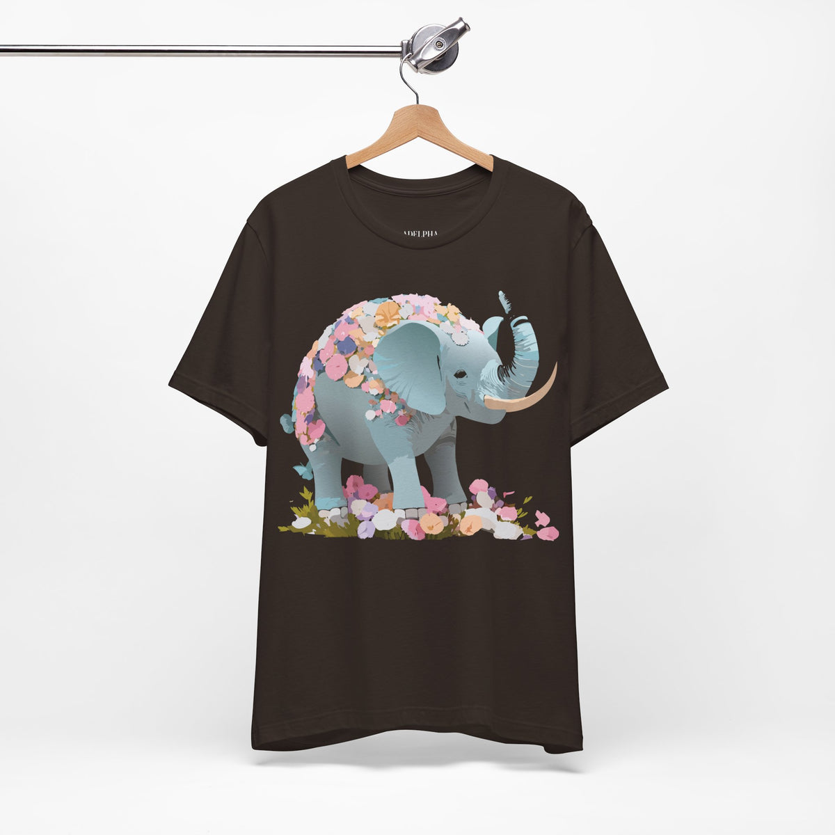 Elephant Graphic Unisex Cotton Bella+Canvas Tee with Art Animal Design d18