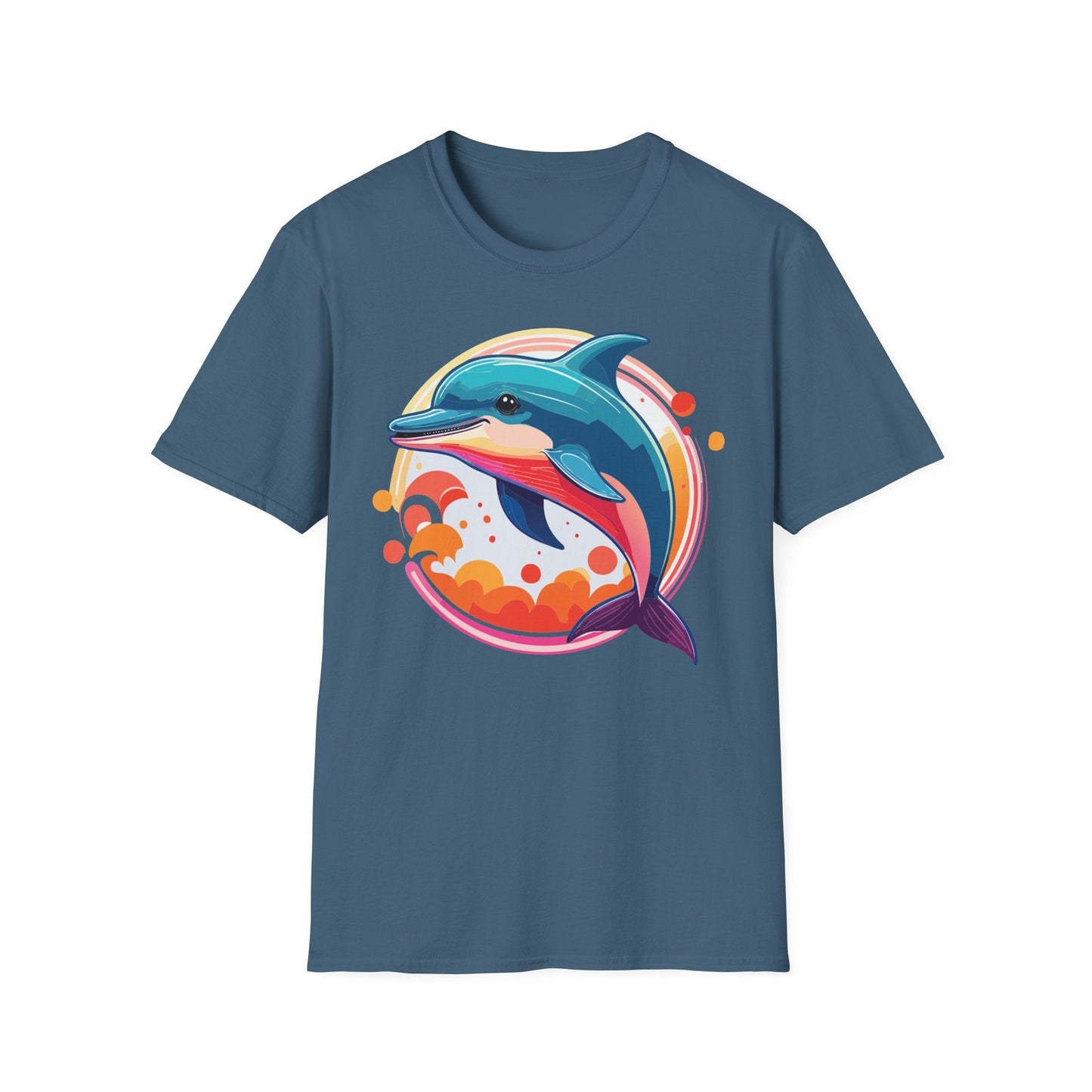 Dolphin Shirt Unisex Softstyle Tee Short Sleeve 100 Percent Ring Spun Cotton Gildan 64000