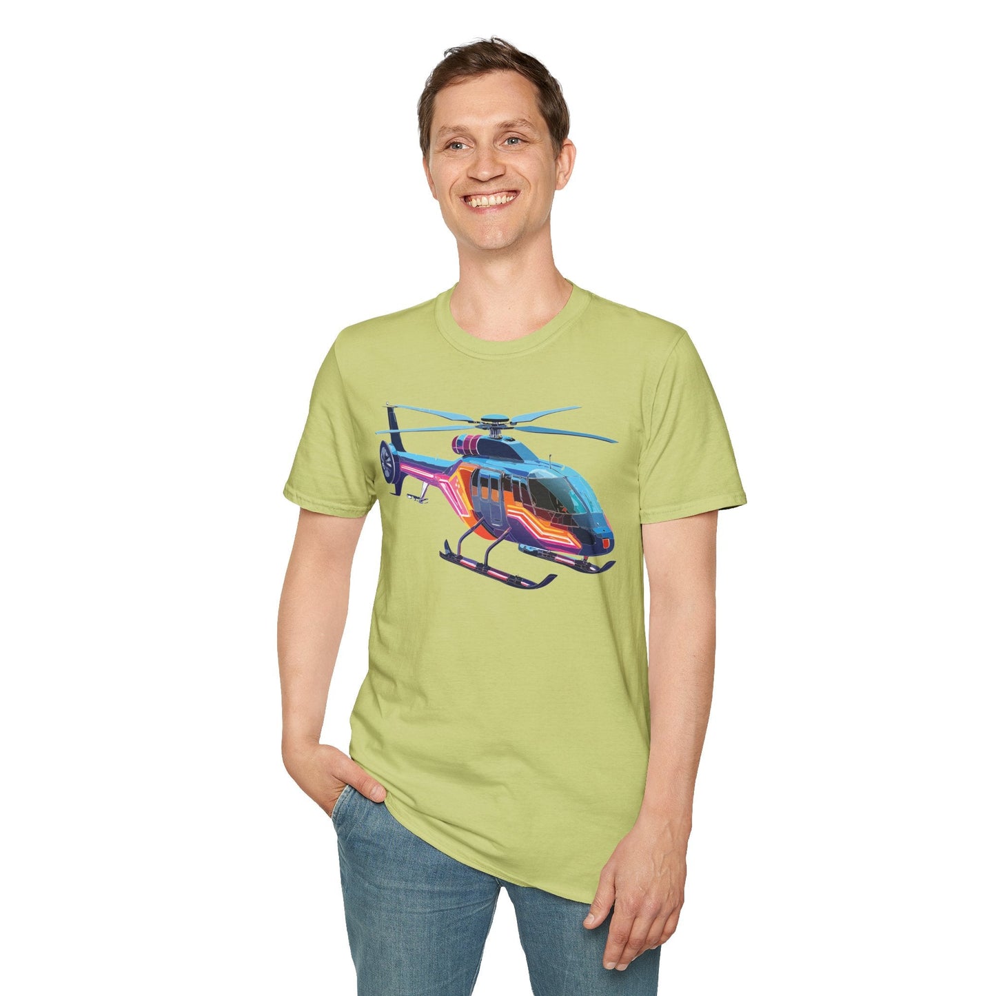 Chopper Helicopter T Shirt Unisex Softstyle 100 Percent Ring Spun Cotton Premium Tee