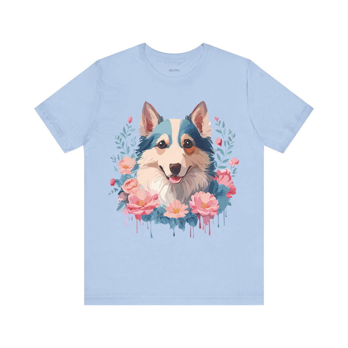 Dog Graphic Unisex Cotton Bella+Canvas Tee with Art Animal Design d09