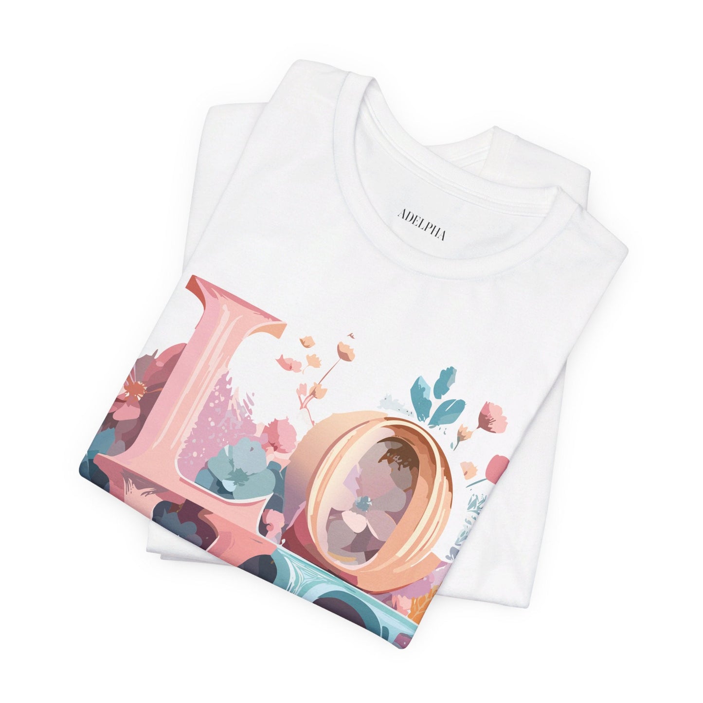 Valentine Day Graphic Unisex 100 Cotton Vintage Artwork with Love and Flower Design Tee 53