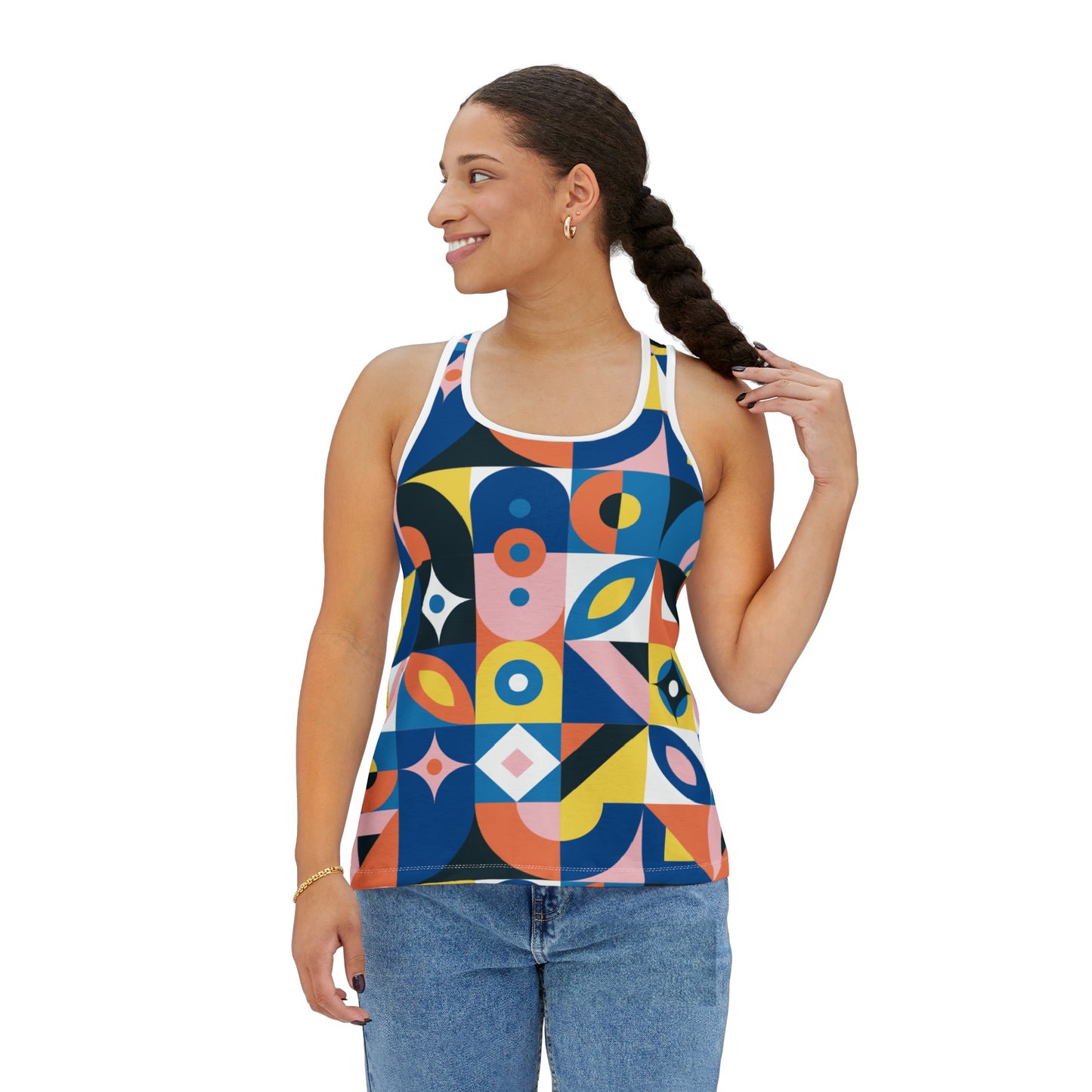 Camiseta de tirantes de verano con estampados abstractos