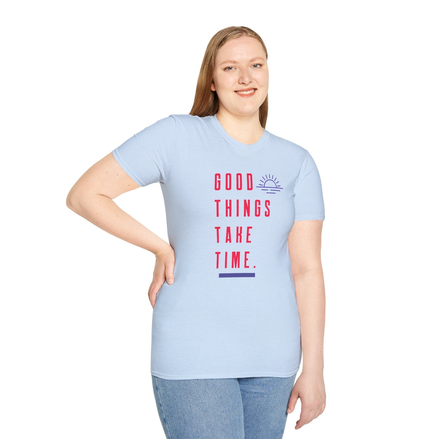 Positive Slogan T Shirt Unisex Gildan Softstyle 64000 Ring Spun Cotton Tee With Positive Words