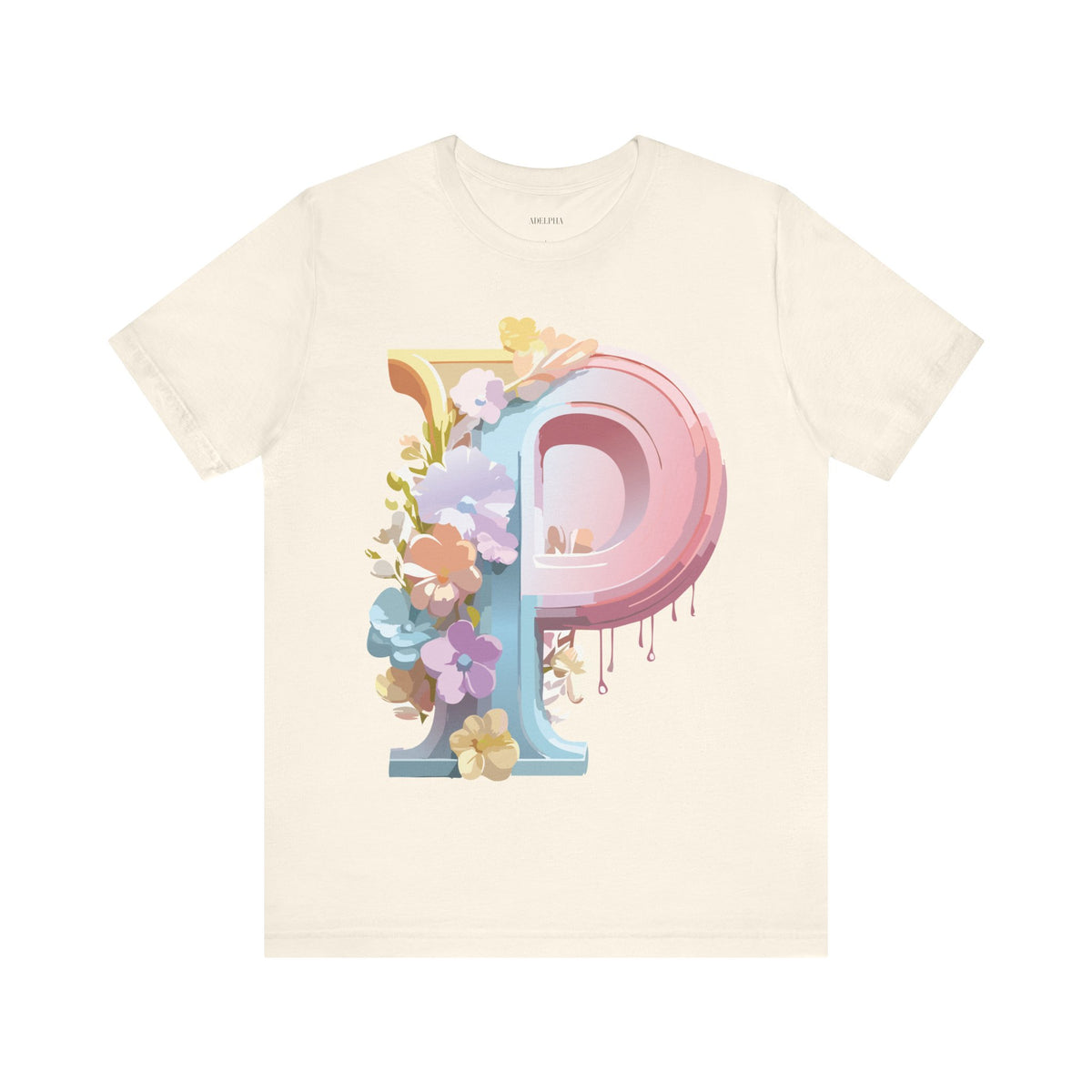 Letter P Graphic Unisex Cotton Bella+Canvas Tee with Art Letter Design
