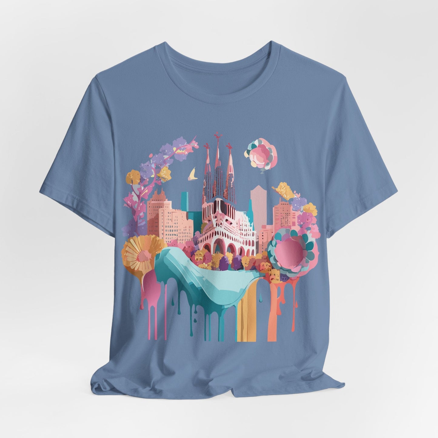 Tourist Shirt Barcelona Graphic Tee Unisex Vintage Style Adelpha Artwork Art Design Tee