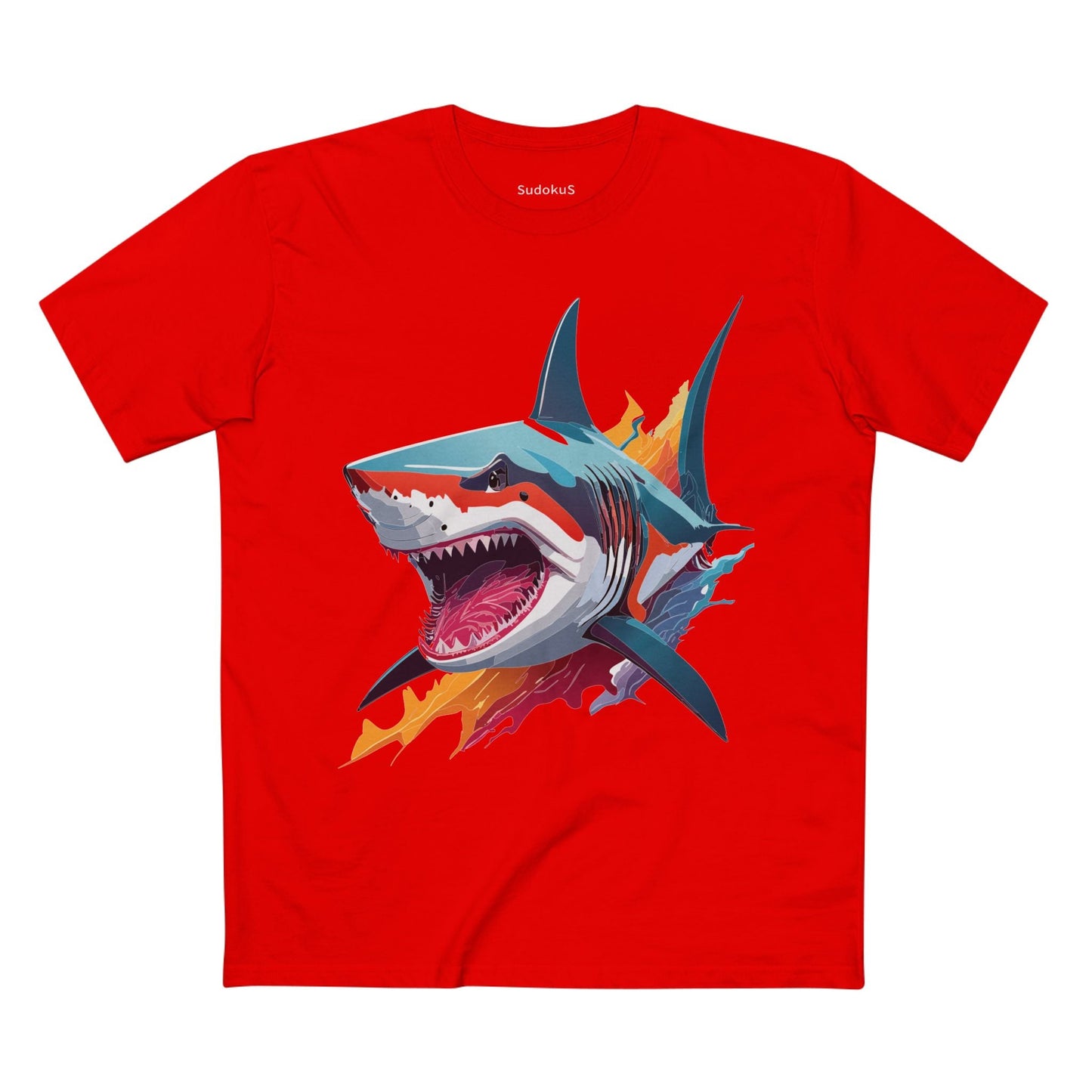 Shark Graphic Unisex 100 Cotton Staple Tee with Animal Design Artwork 12