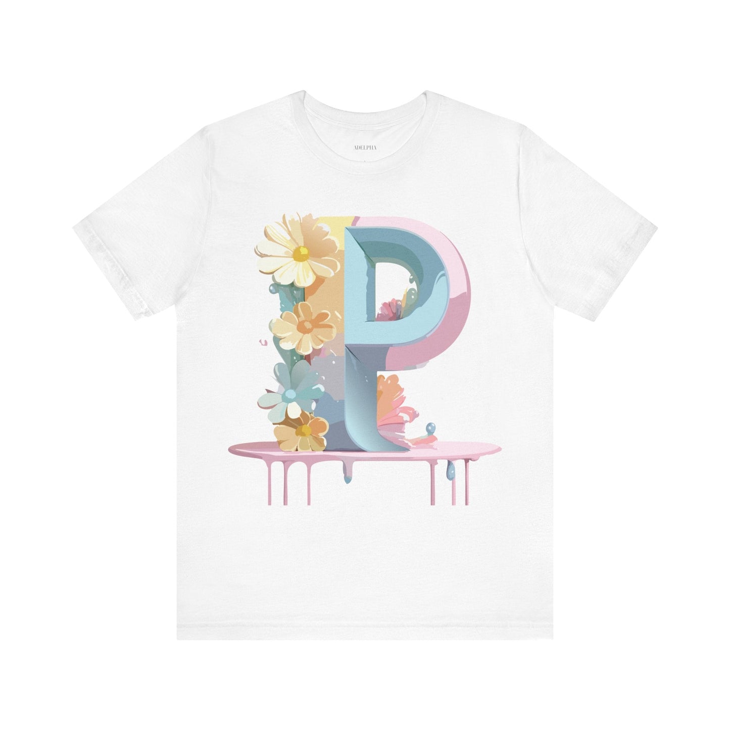 Adelpha Letter P Graphic T Shirt Unisex Vintage Inspired Art Tee for Everyday Style