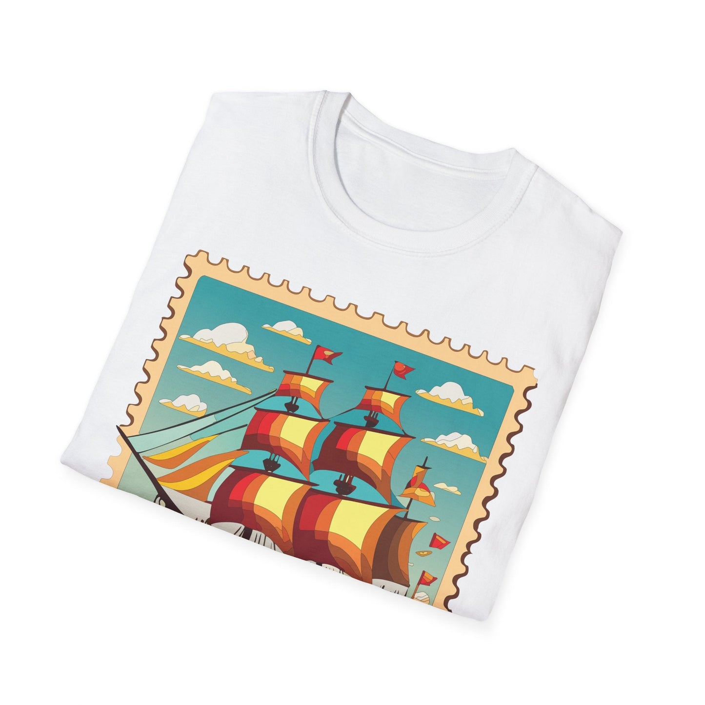 Unisex Softstyle Short Sleeve T Shirt Gildan 64000 Ring Spun Cotton Vessel Ship Frigate Tee