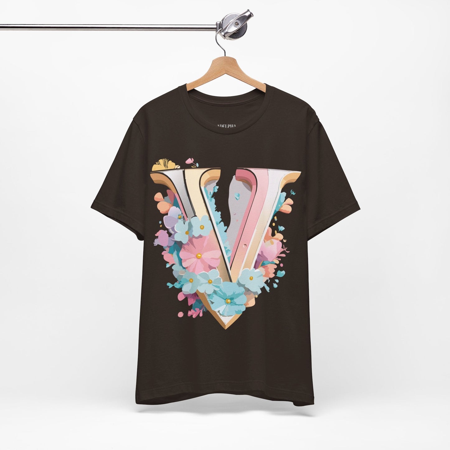 Letter V Graphic Tee Unisex Jersey Short Sleeve Vintage Inspired Art Design