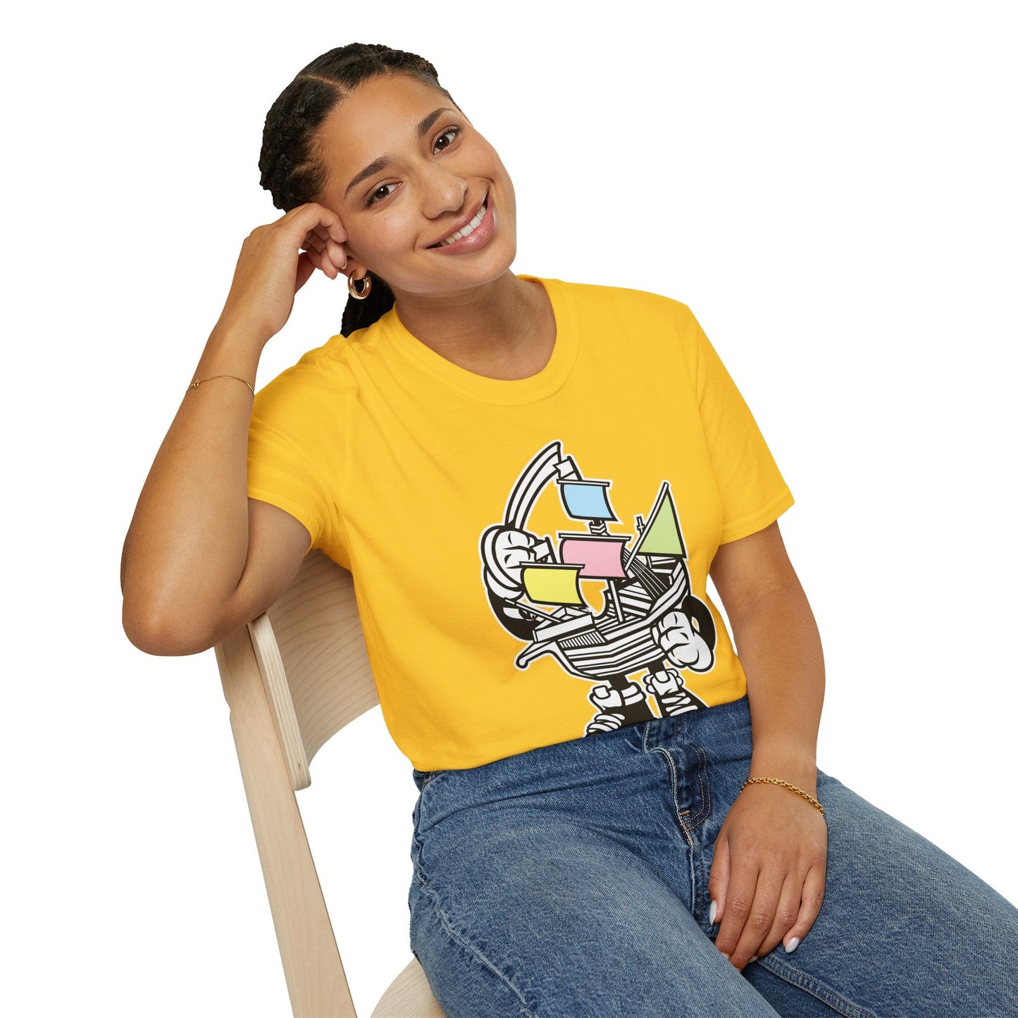 Cartoon T Shirt Animation Tee Funny Unisex Gildan Softstyle 64000 Short Sleeve Cotton