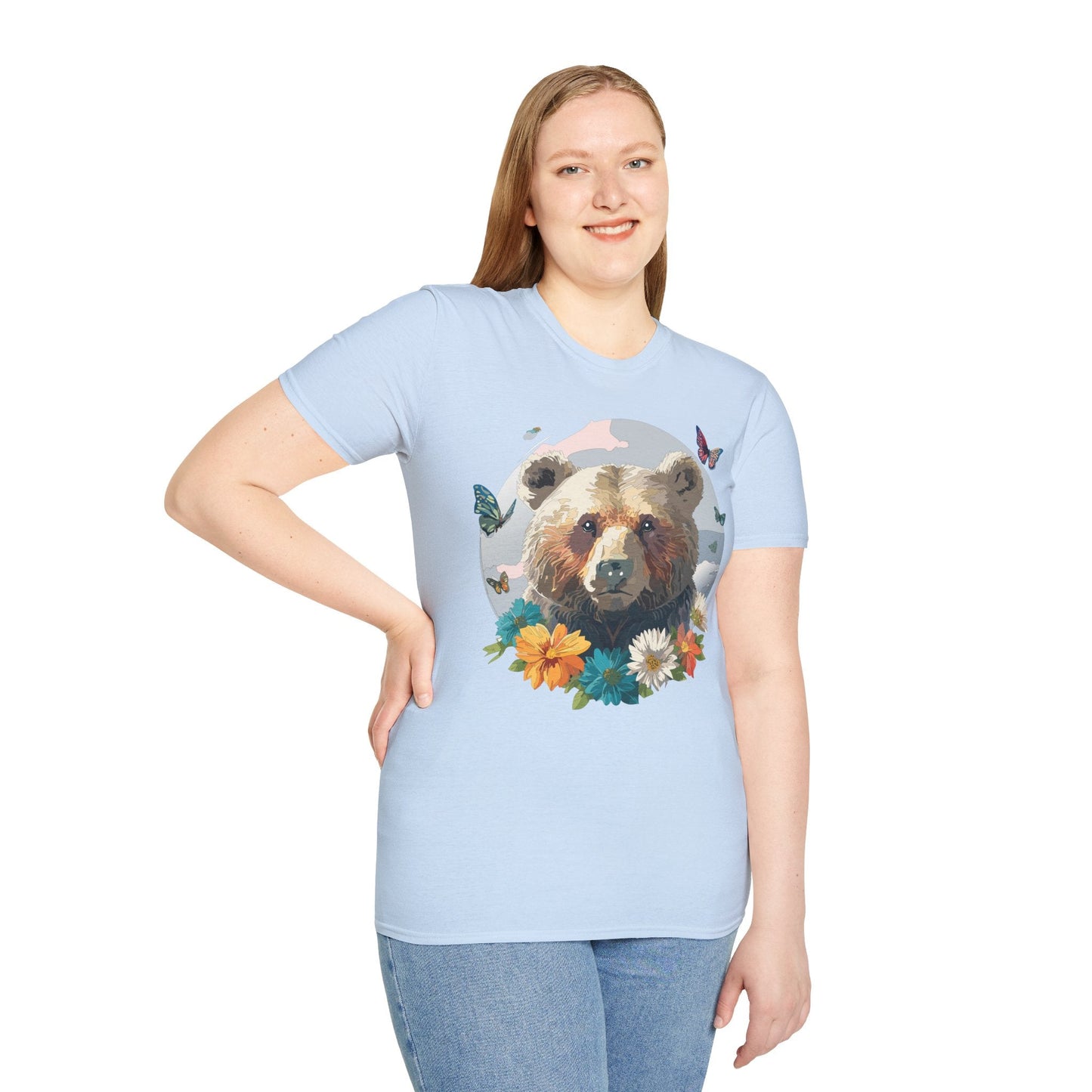 Bear T Shirt Unisex Gildan Softstyle Cotton Tee With Teddy Bear Design Lightweight Comfort