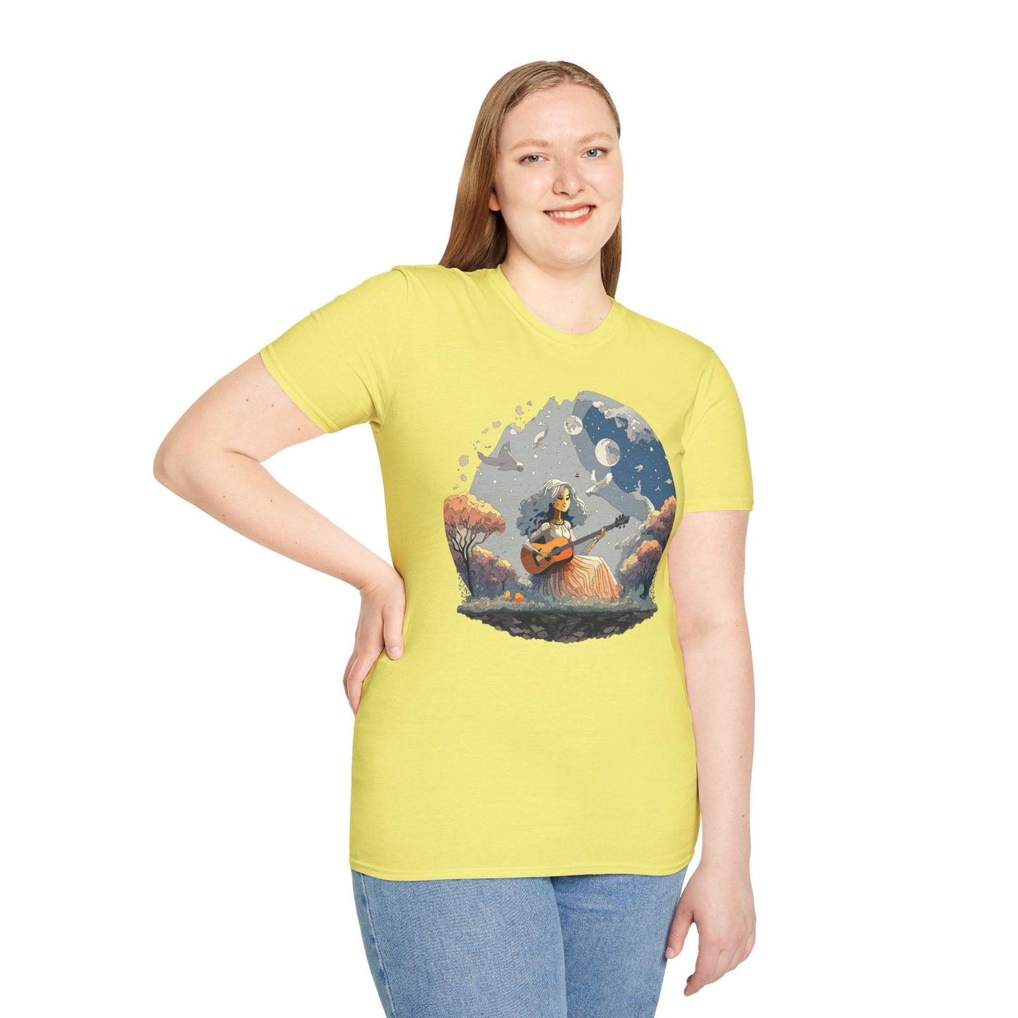Womens Graphic T Shirt Art Design Tee Unisex Softstyle Cotton Shirt Everyday Comfort Durable Wear