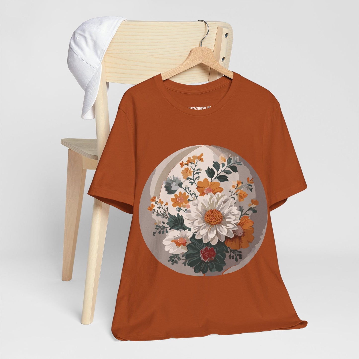 Retro2Nova Floral Shirt Unisex Jersey Short Sleeve Tee From Flowers Collection Free Shipping