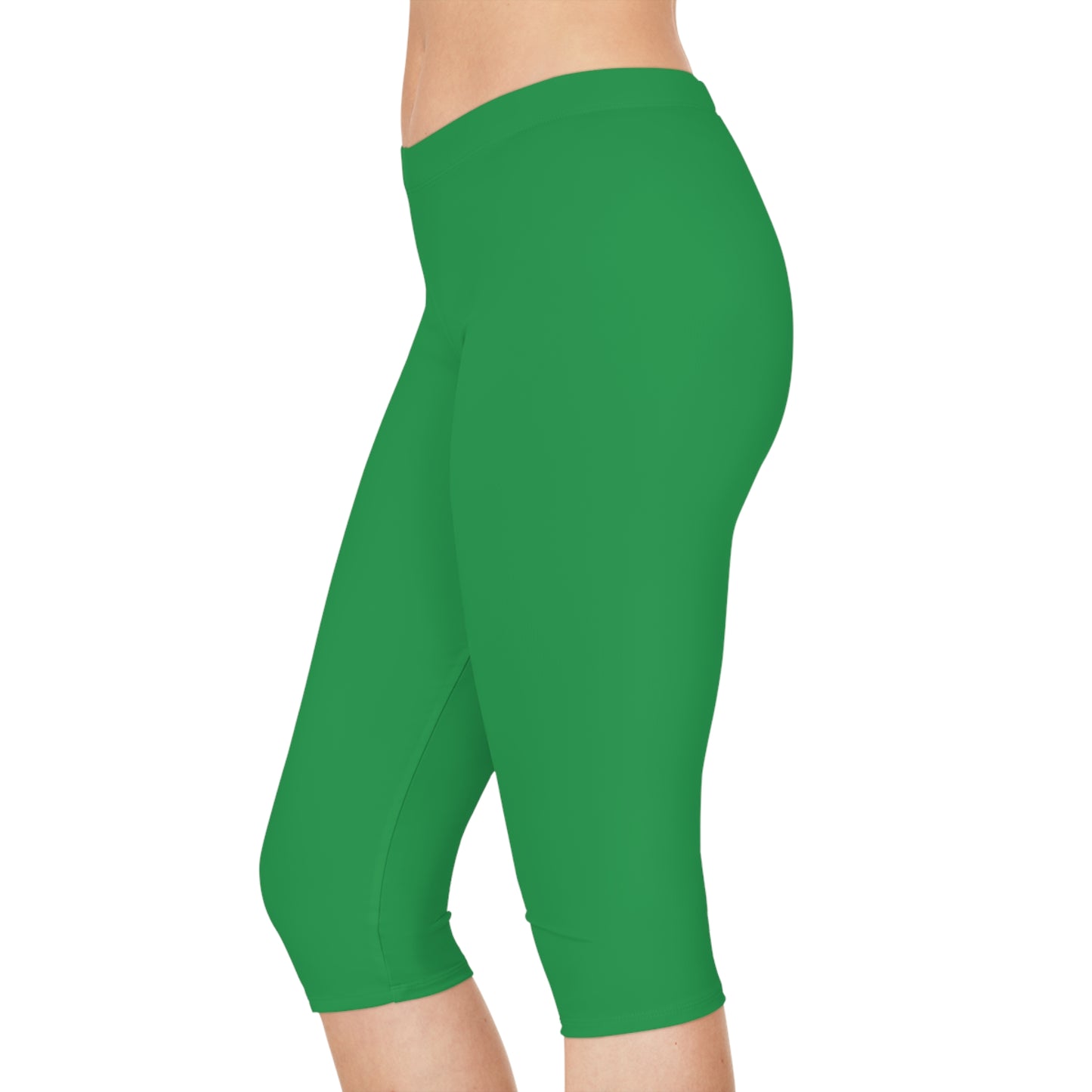 Green Color Capri Leggings, Green Capri Leggings 5