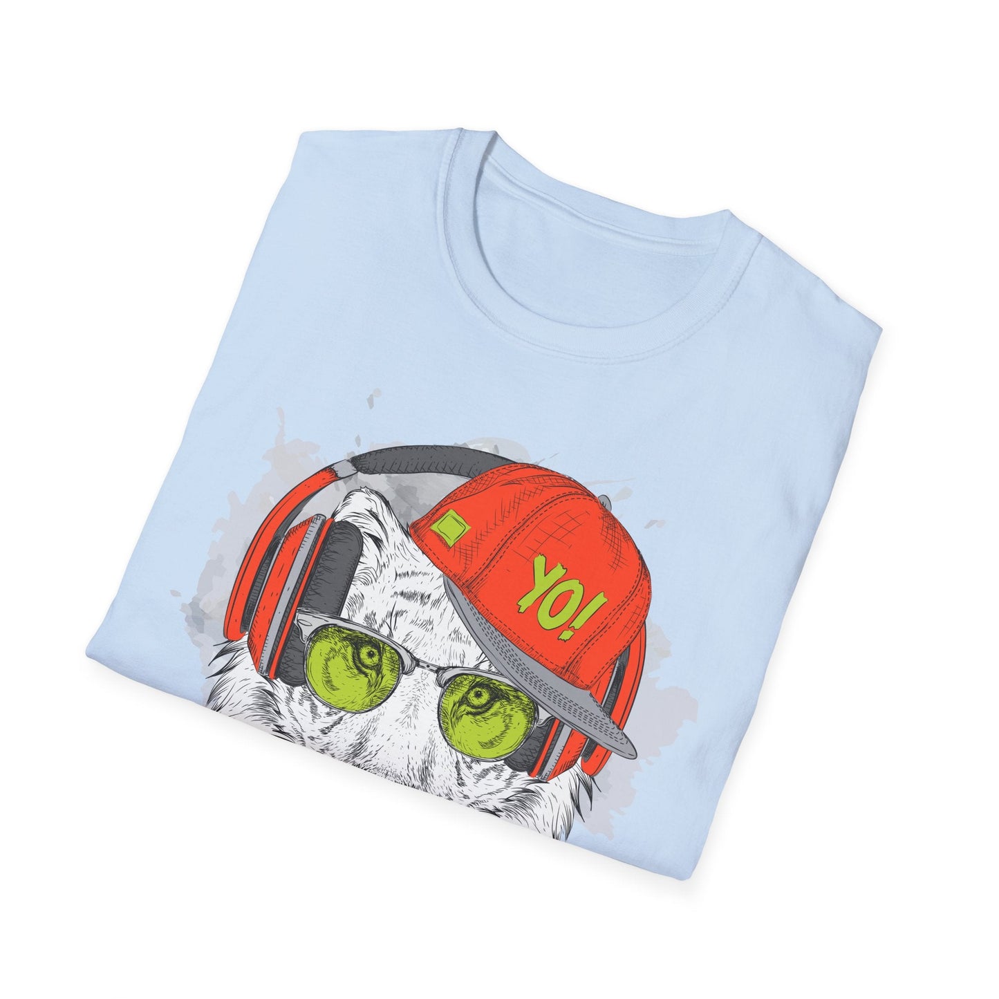 I Love Music Animals Shirt With Headphones Unisex Tee Gildan Softstyle 64000 Premium Comfort
