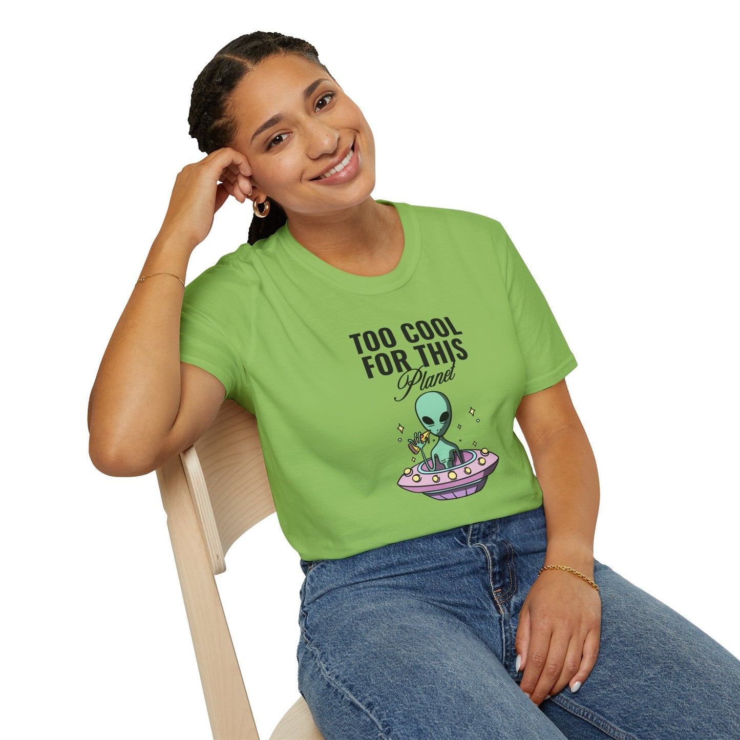 Alien UFO TShirt  Too Cool For This Planet Graphic Tee