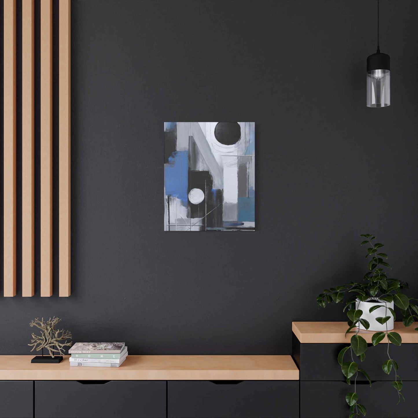 Blue Abstract Painting Print Canvas 20x24,20x30,24x30, 24x32,24x36,30x40, 32x48,36x48,40x60 Pine-Wood Inner Frame ABS-27