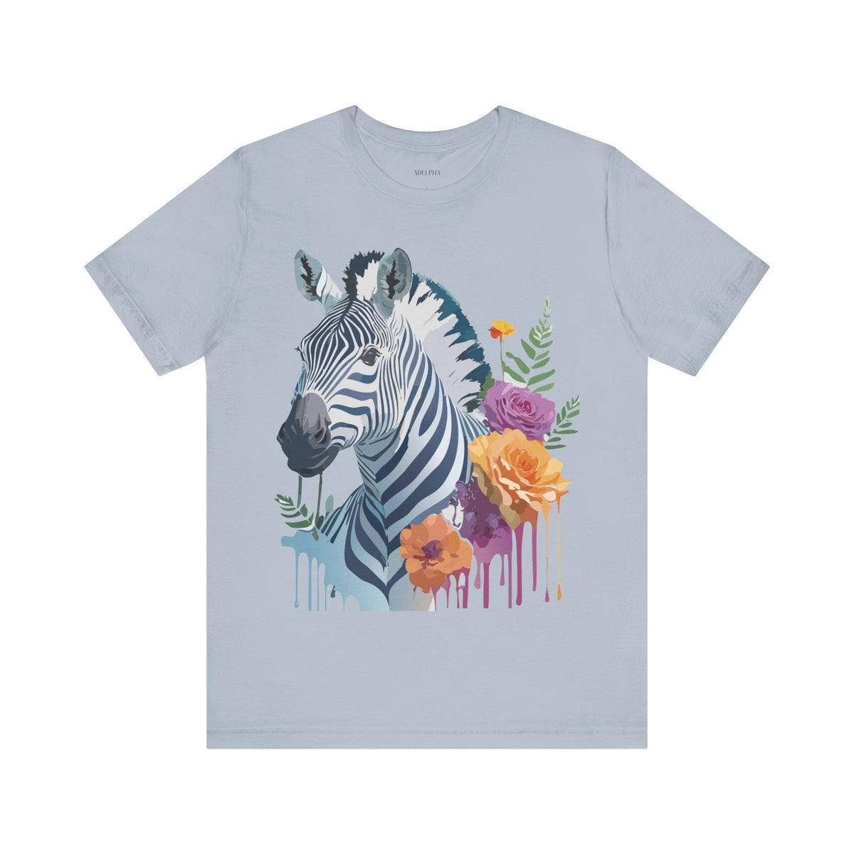 Zebra Graphic Unisex Cotton Bella+Canvas Tee with Art Animal Design e74