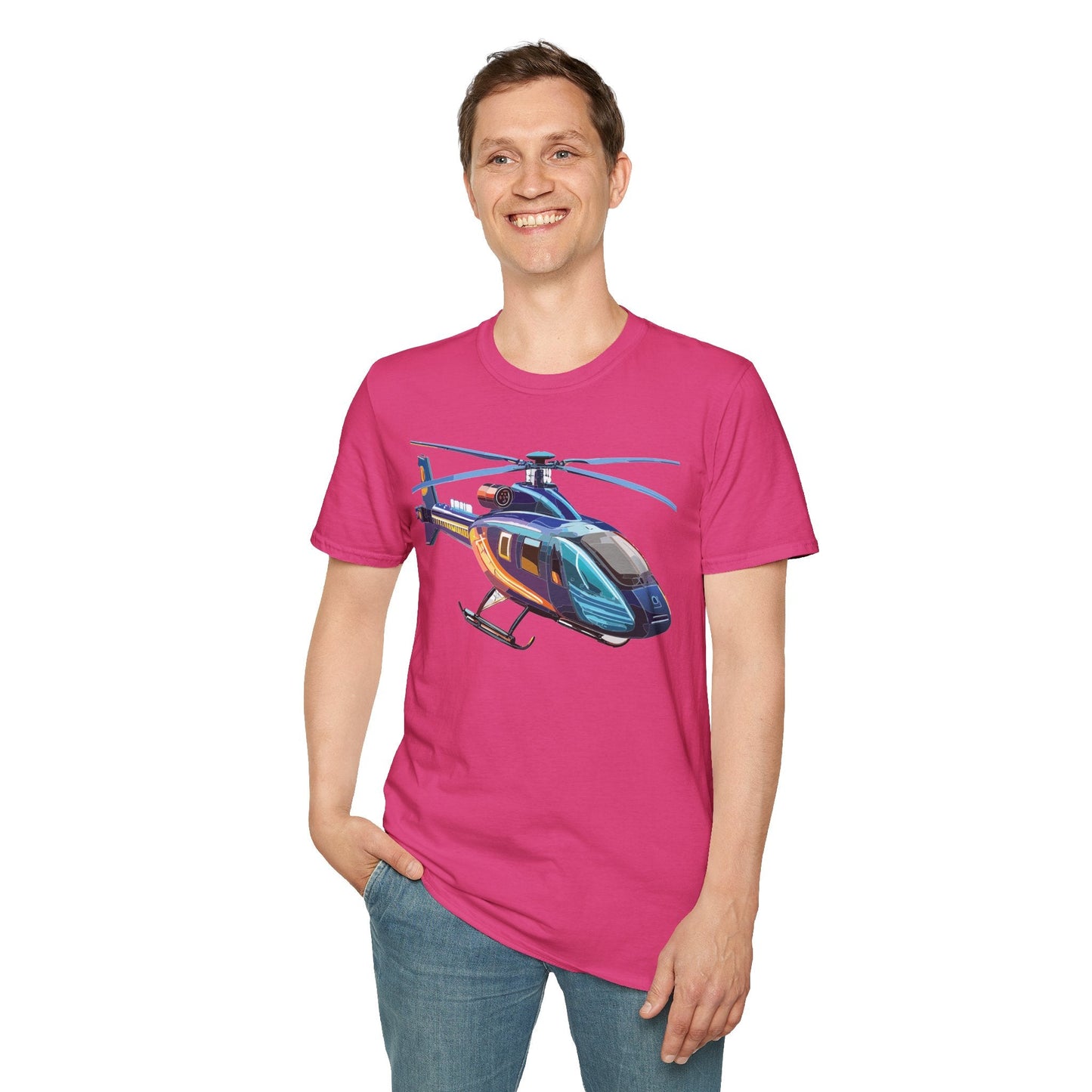 Chopper Helicopter Graphic Unisex Cotton Softstyle Short Sleeve Tee 8