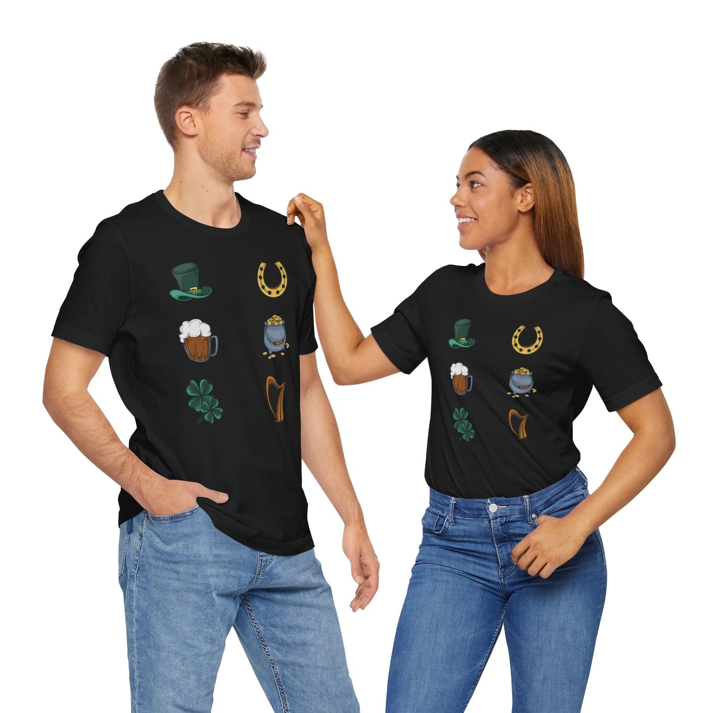 Unisex Cotton Tee Shirt with Lucky Prints