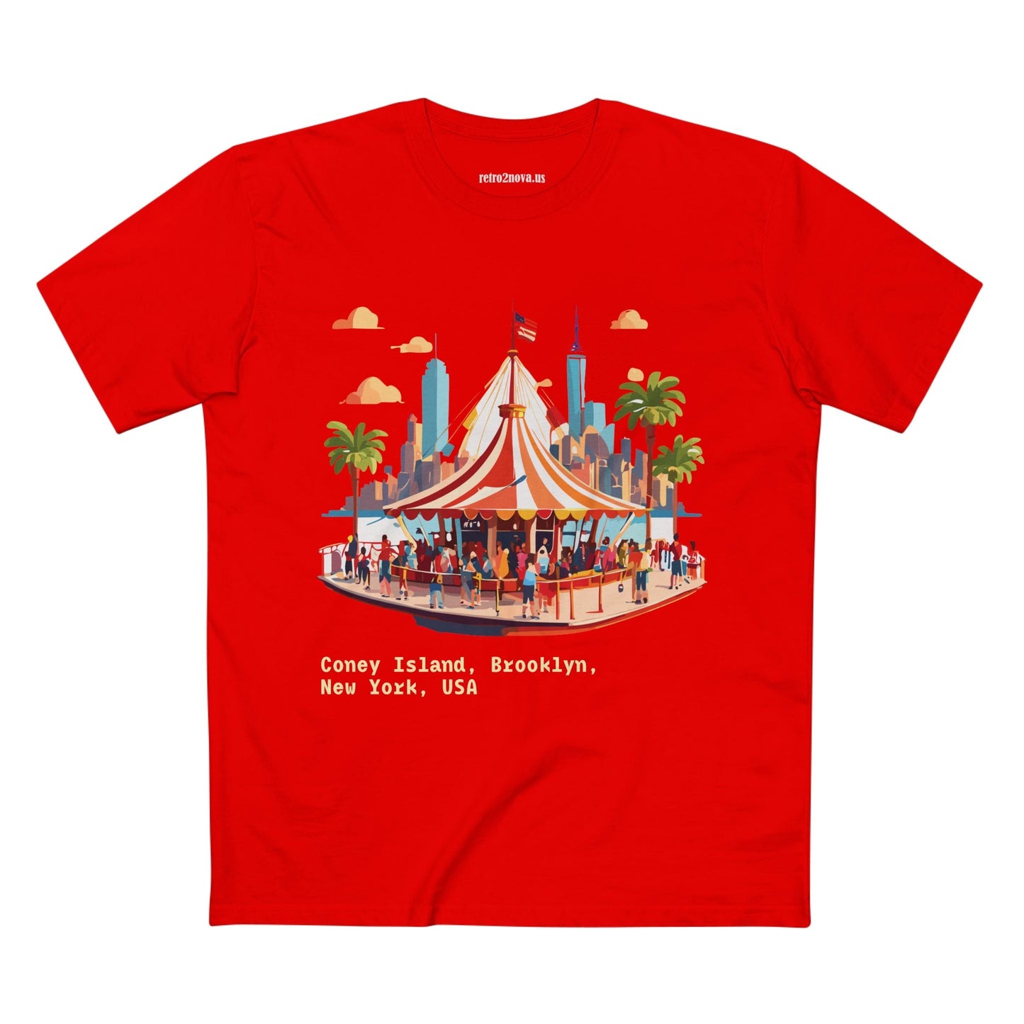 Retro2Nova Unisex Premium Cotton Art Tee With Original Brooklyn Travel Shirt Design