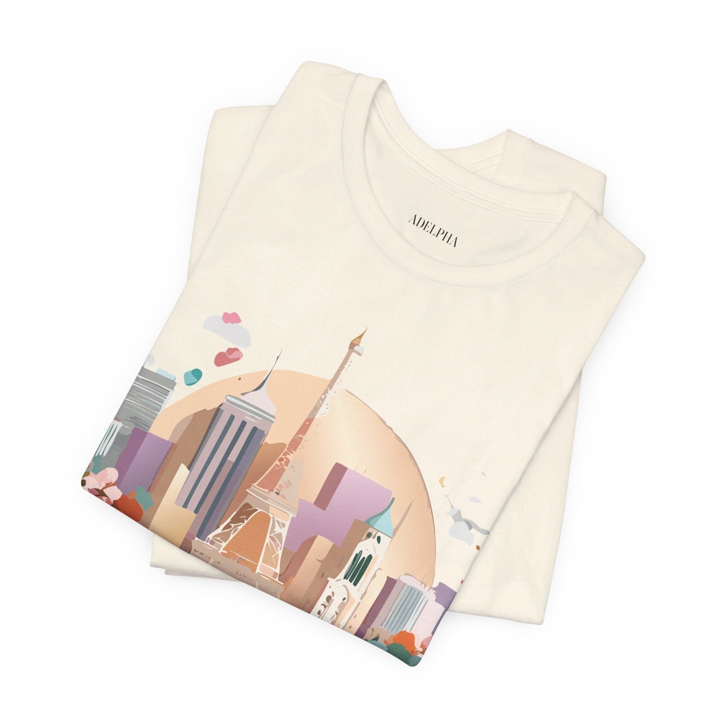 Tourist Shirt With Paris Graphic Tee Unisex Jersey Short Sleeve Art Design Adelpha Vintage Inspired