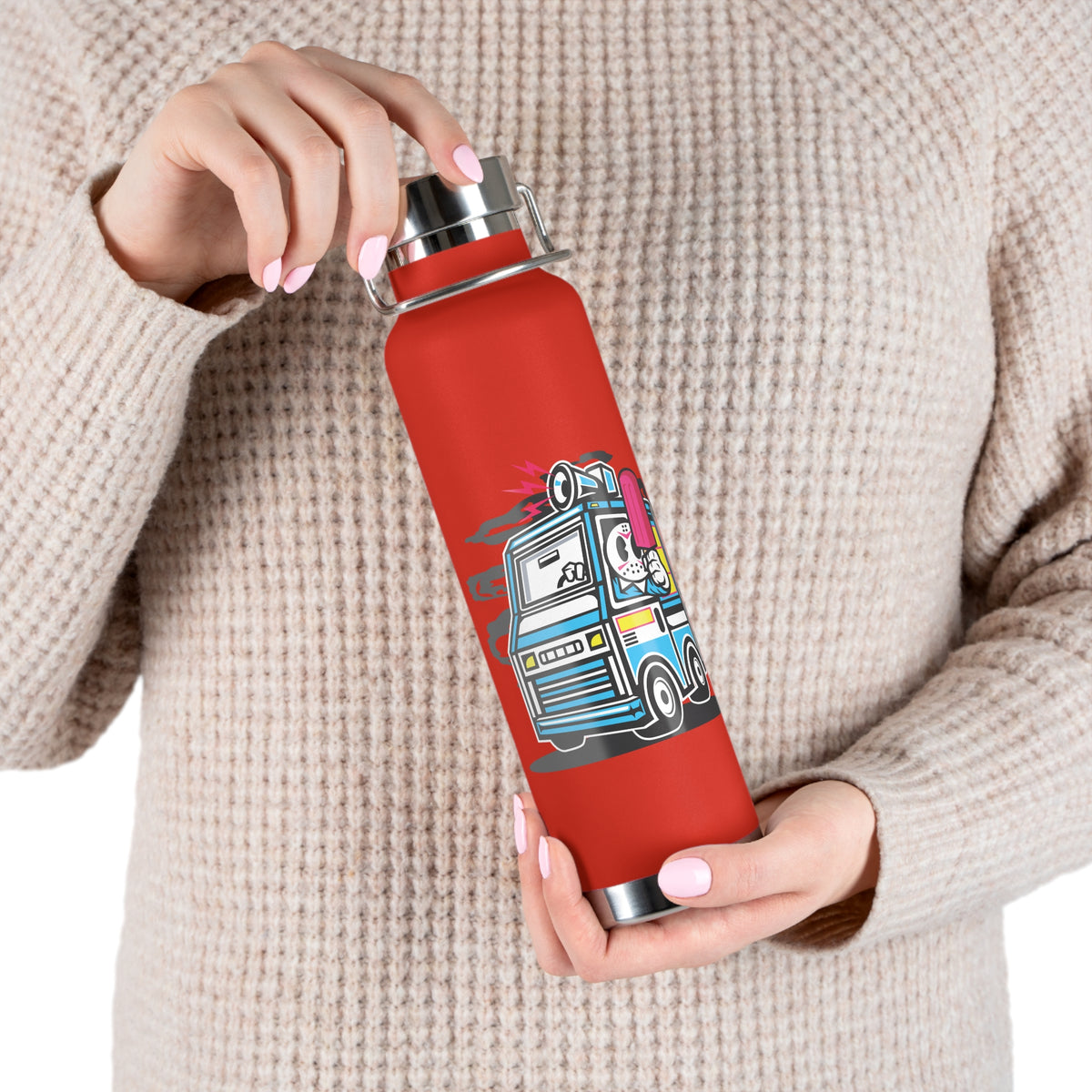 22oz Copper Insulated Water Bottle with Cartoon Design - CV95