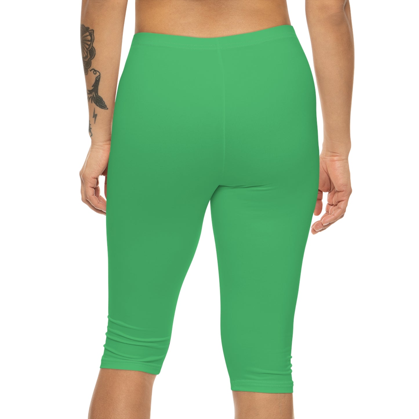 Emerald Color Women's Brushed Suede Poly Span Casual Capri Leggings XS-2XL