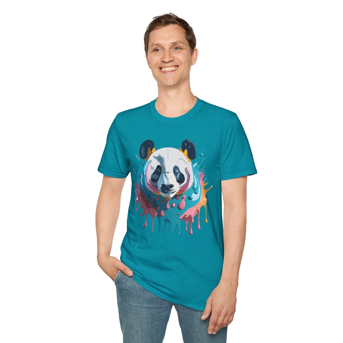 Panda Shirt Unisex T Shirt Gildan Softstyle 64000 Panda Graphic Animal Tee 100 Percent Cotton