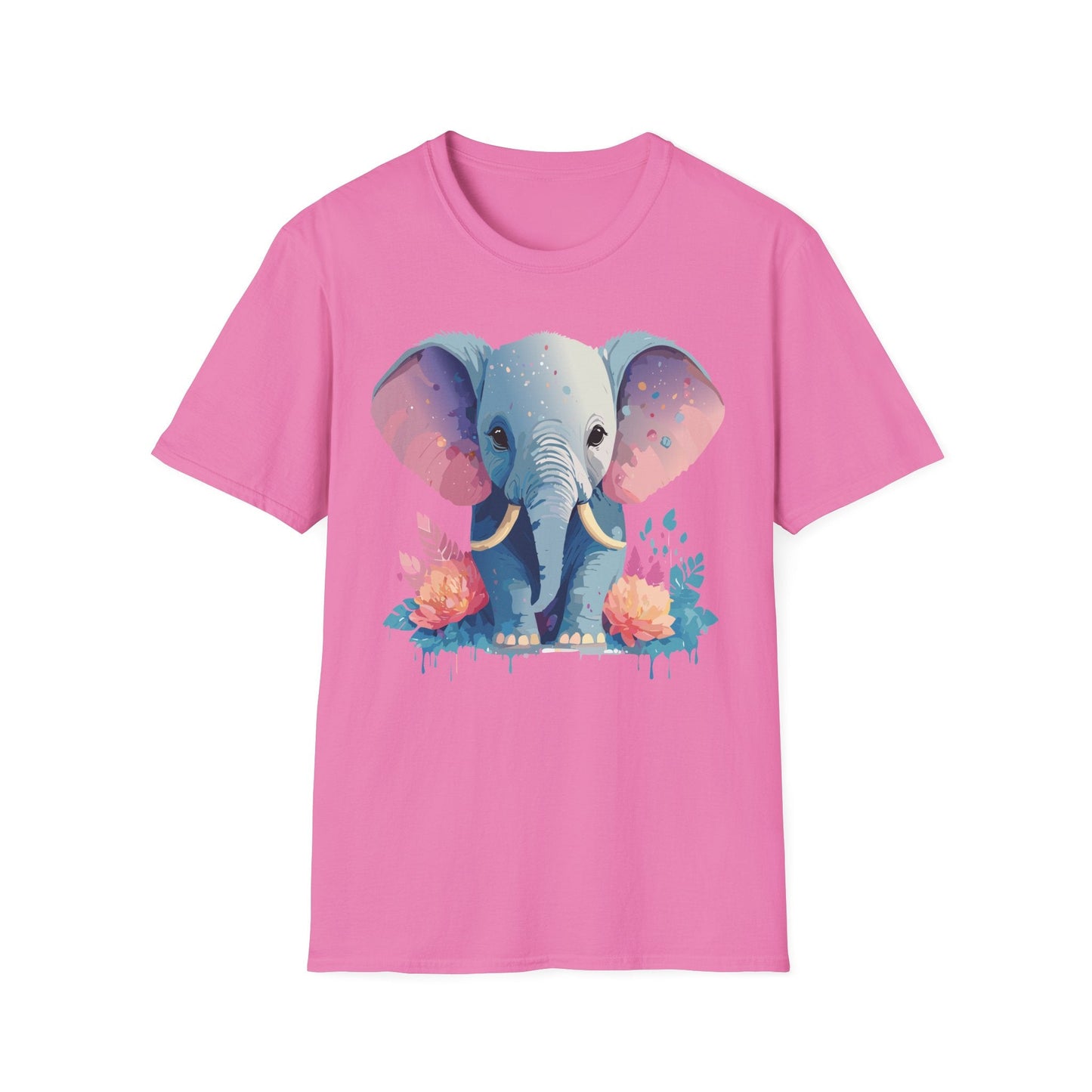 Elephant T Shirt For Adults Unisex Gildan Softstyle 64000 100 Percent Ring Spun Cotton Tee