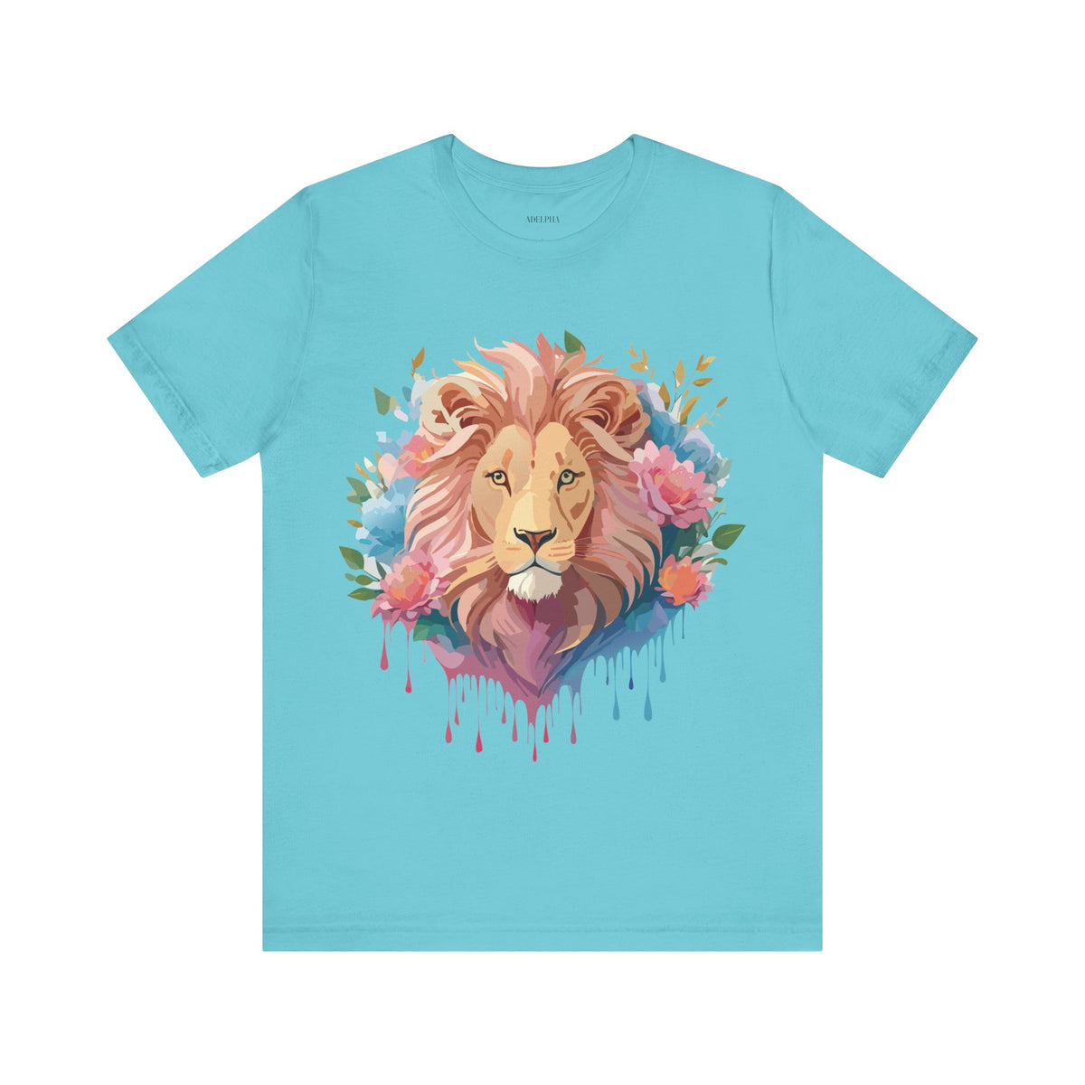 Lion Graphic Unisex Cotton Bella+Canvas Tee with Art Animal Design e43