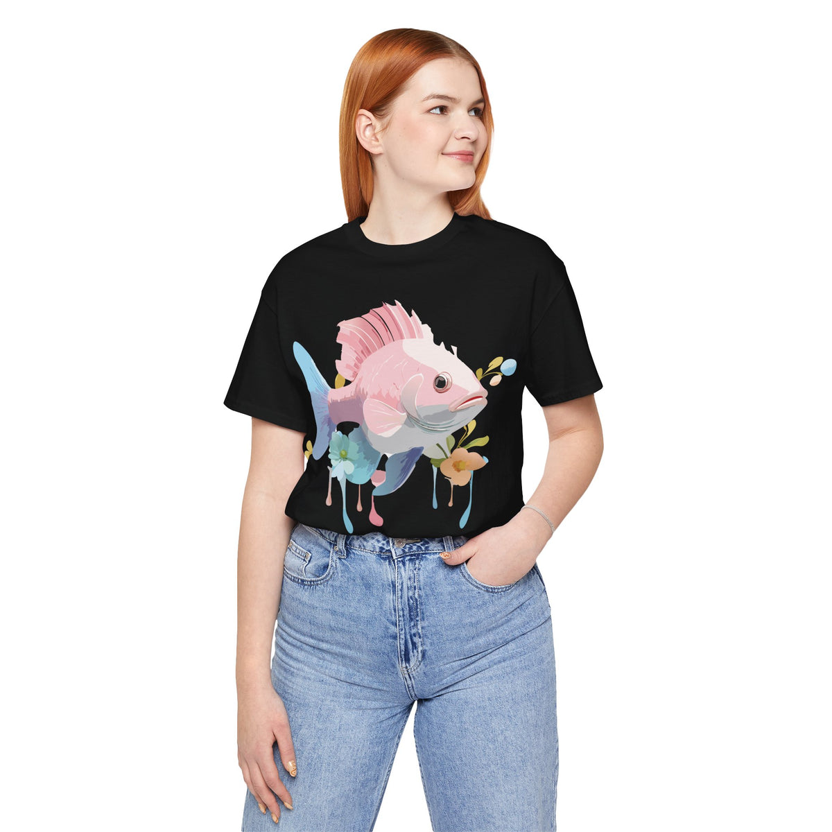 Fish Graphic Design Tee Bella+Canvas Unisex 100 Cotton Tee Shirt a107