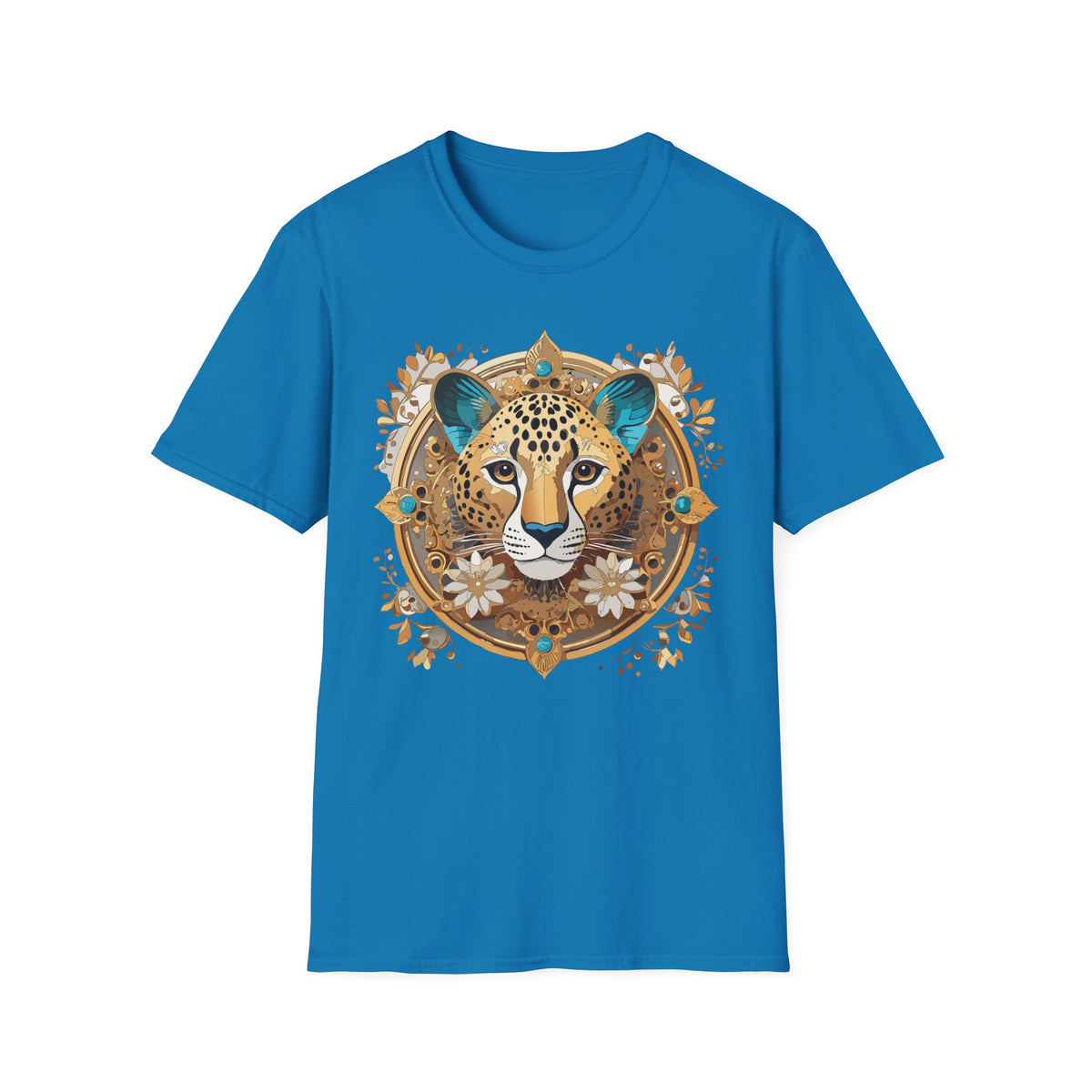 Boho Cheetah Mandala T-Shirt | Leopard Face Graphic Tee