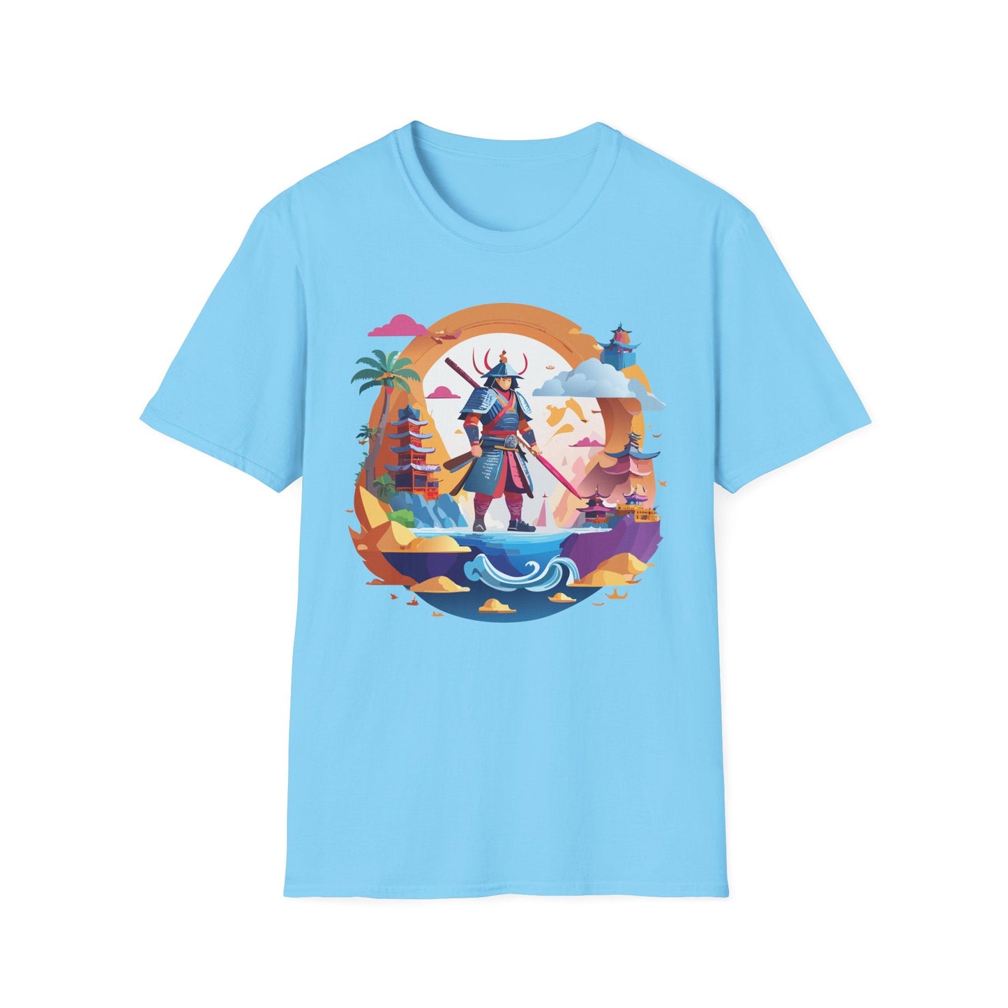 Samurai T Shirt Unisex Gildan Softstyle 64000 100 Percent Ring Spun Cotton Lightweight Tee