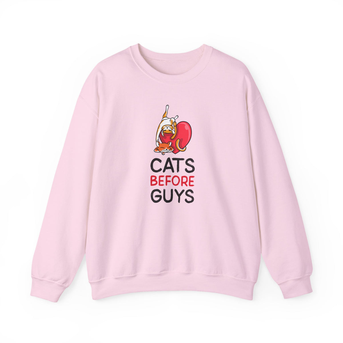 Cat Graphic Valentine's Day Sweatshirt Unisex 50/50 Cotton-Poly Animal Sweatshirt w04