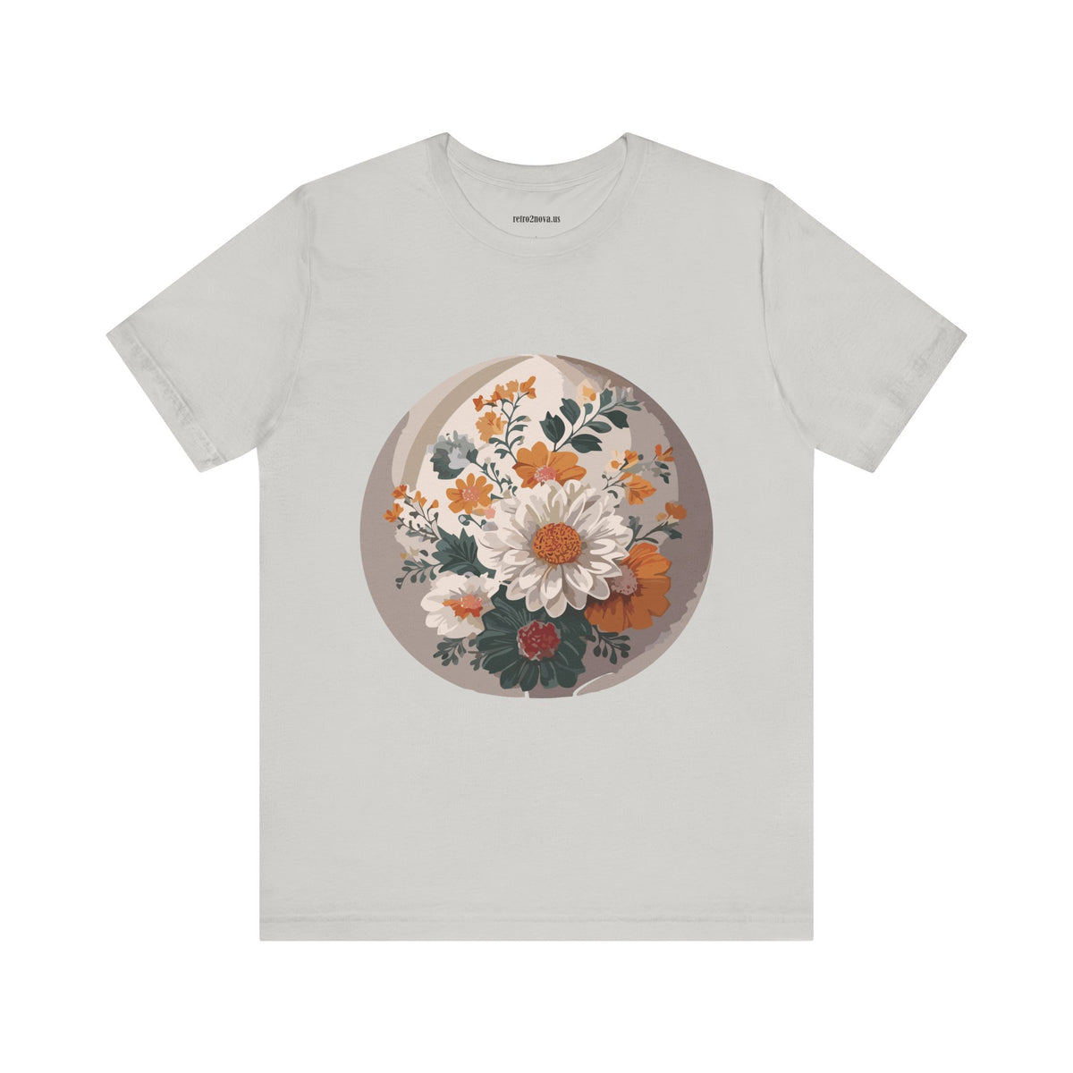 Floral Graphic Unisex Cotton Bella+Canvas Tee with Flowers Design ab10
