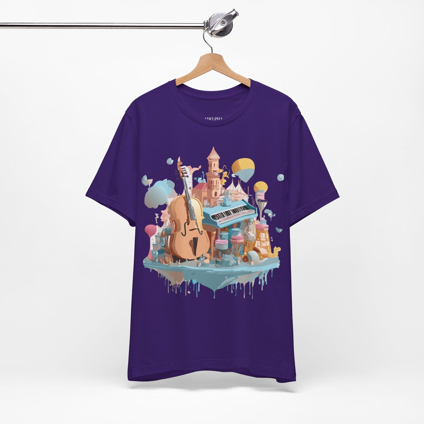 Music Graphic Tee Unisex Vintage Art Design By Adelpha Premium Short Sleeve T Shirt