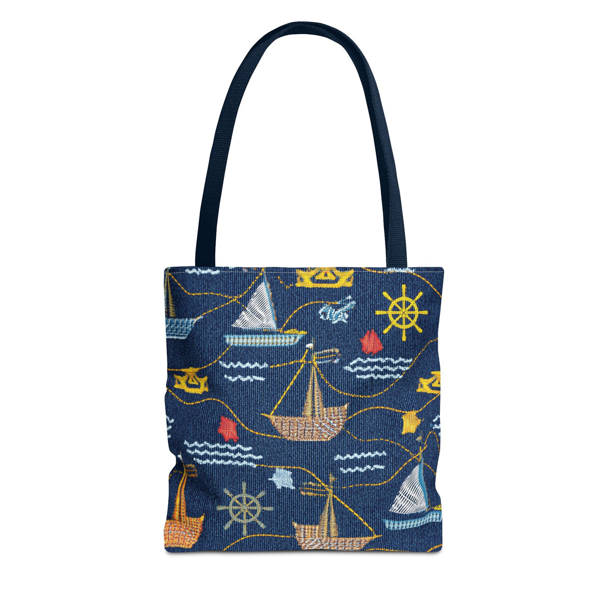 Denim Fabric Imitation Print Unisex Canvas Bag Poly Spun 3 Sizes Tote Bag 182-13