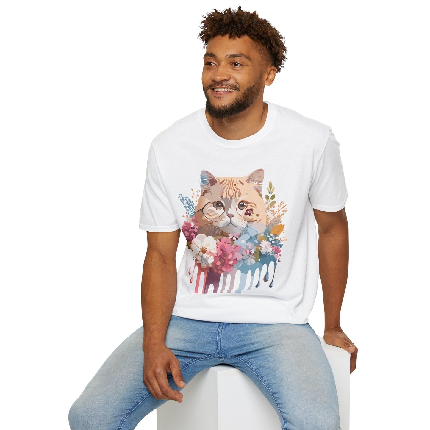 Cat Shirt Unisex Cat Tee Kitten Print Softstyle Gildan 64000