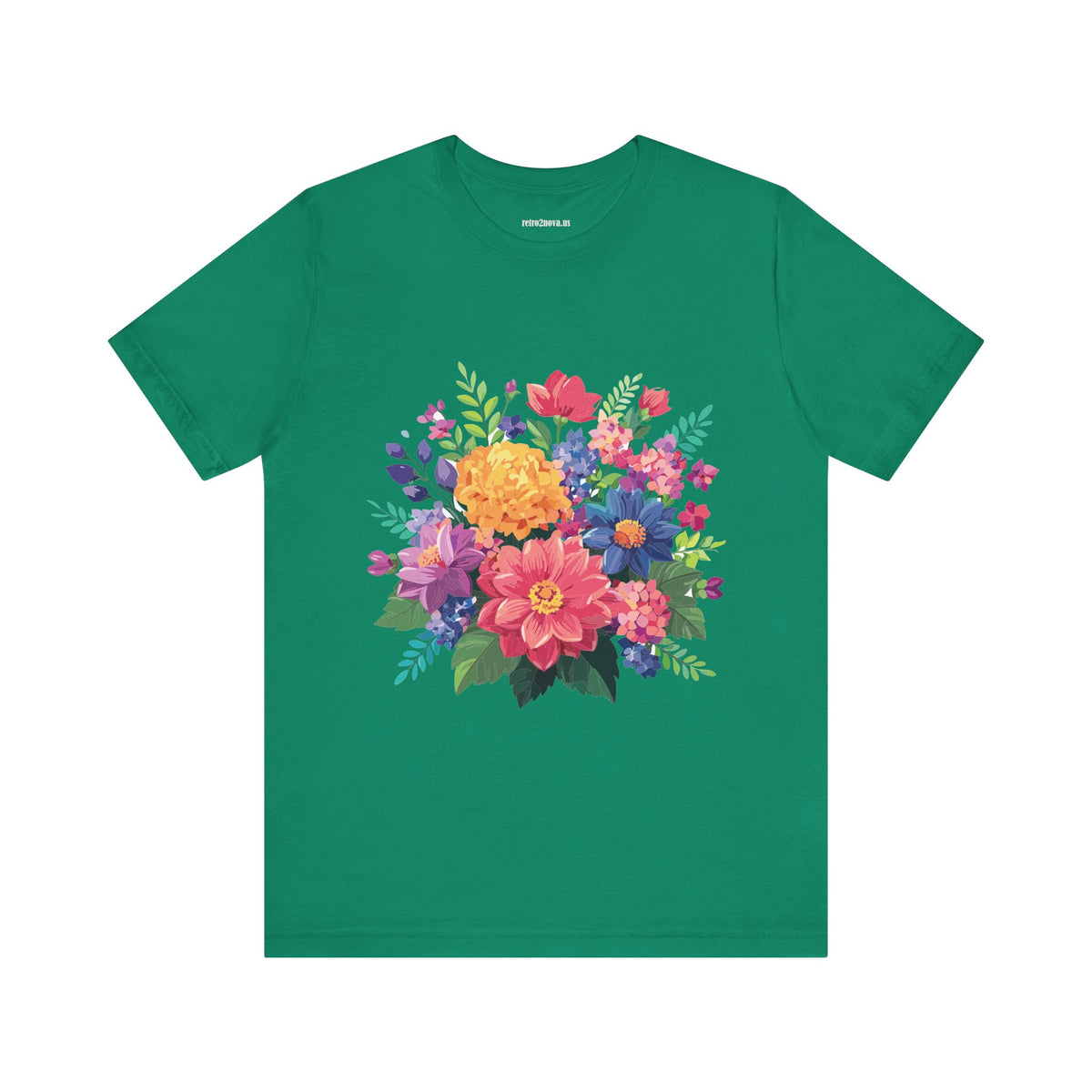 Floral Graphic Unisex Cotton Bella+Canvas Tee with Flowers Design ab17