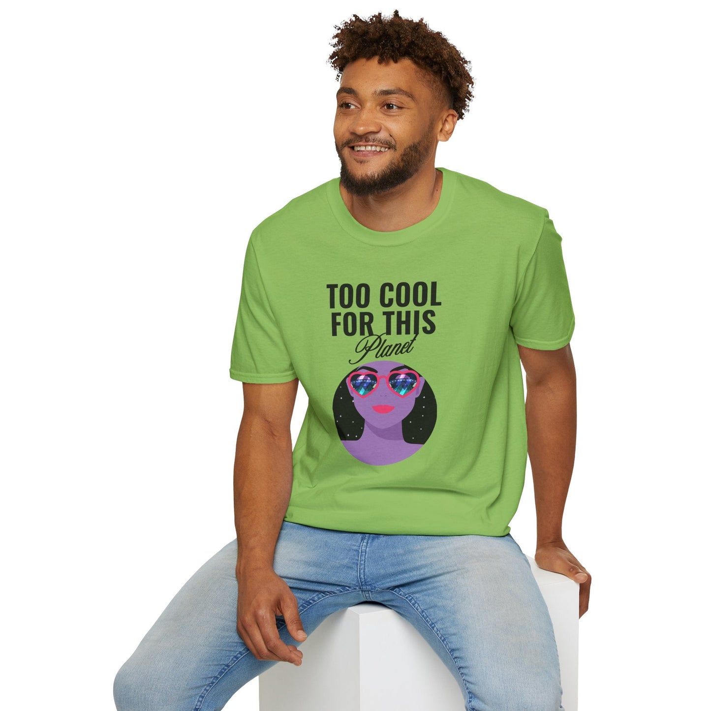 Too Cool For This Planet TShirt  Retro Alien Sunglasses Graphic Tee