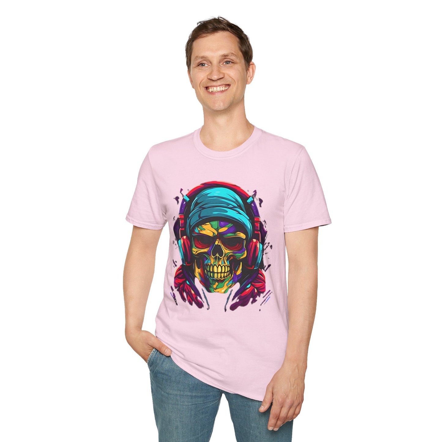 Skull T Shirt Unisex Skeleton Design Gildan Softstyle Cotton Tee for Men Women Durable