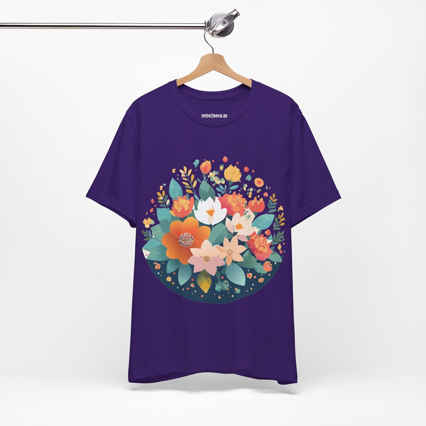 Floral Flowers Shirt Unisex Lightweight Breathable Jersey Tee Floral Pattern Short Sleeve