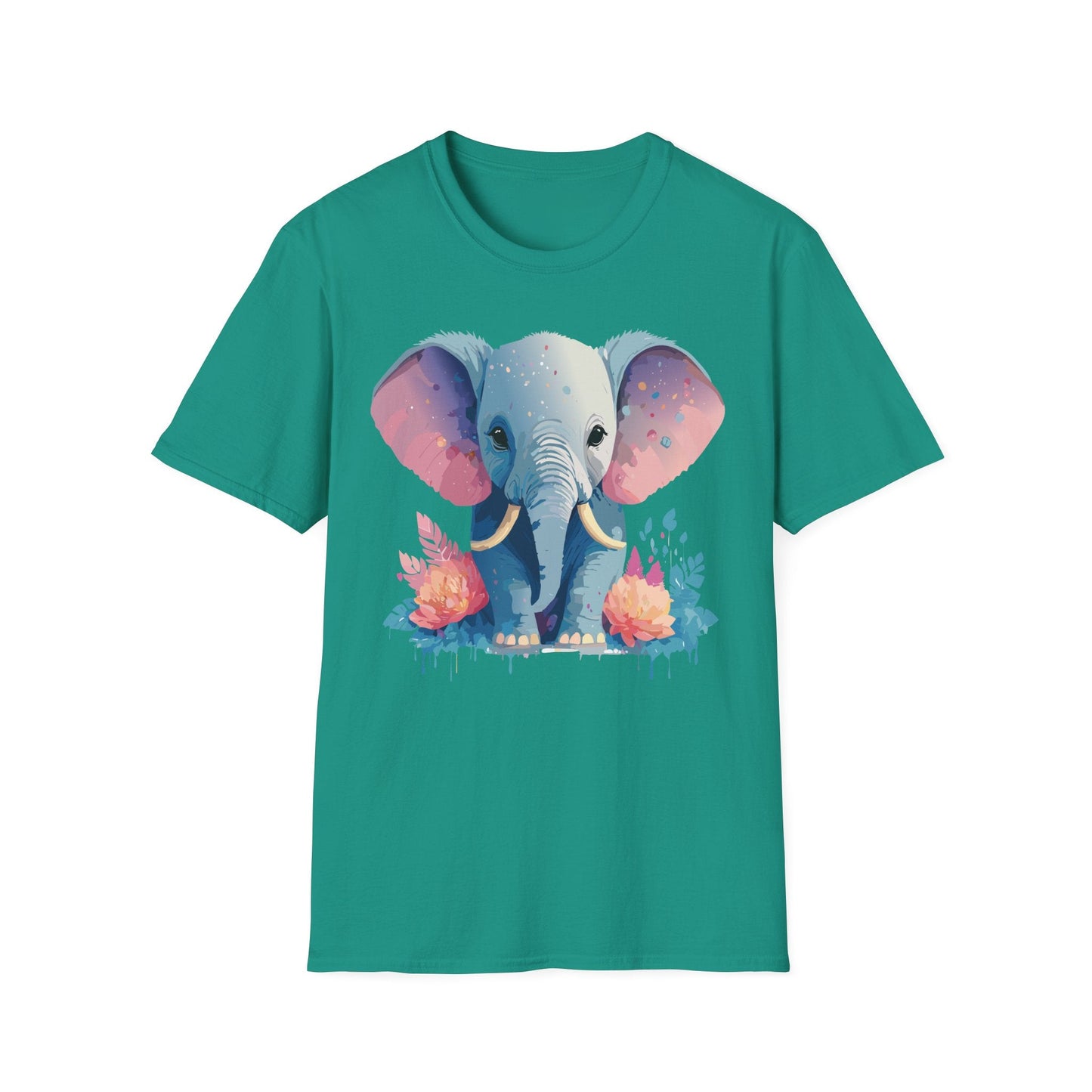 Elephant T Shirt For Adults Unisex Gildan Softstyle 64000 100 Percent Ring Spun Cotton Tee