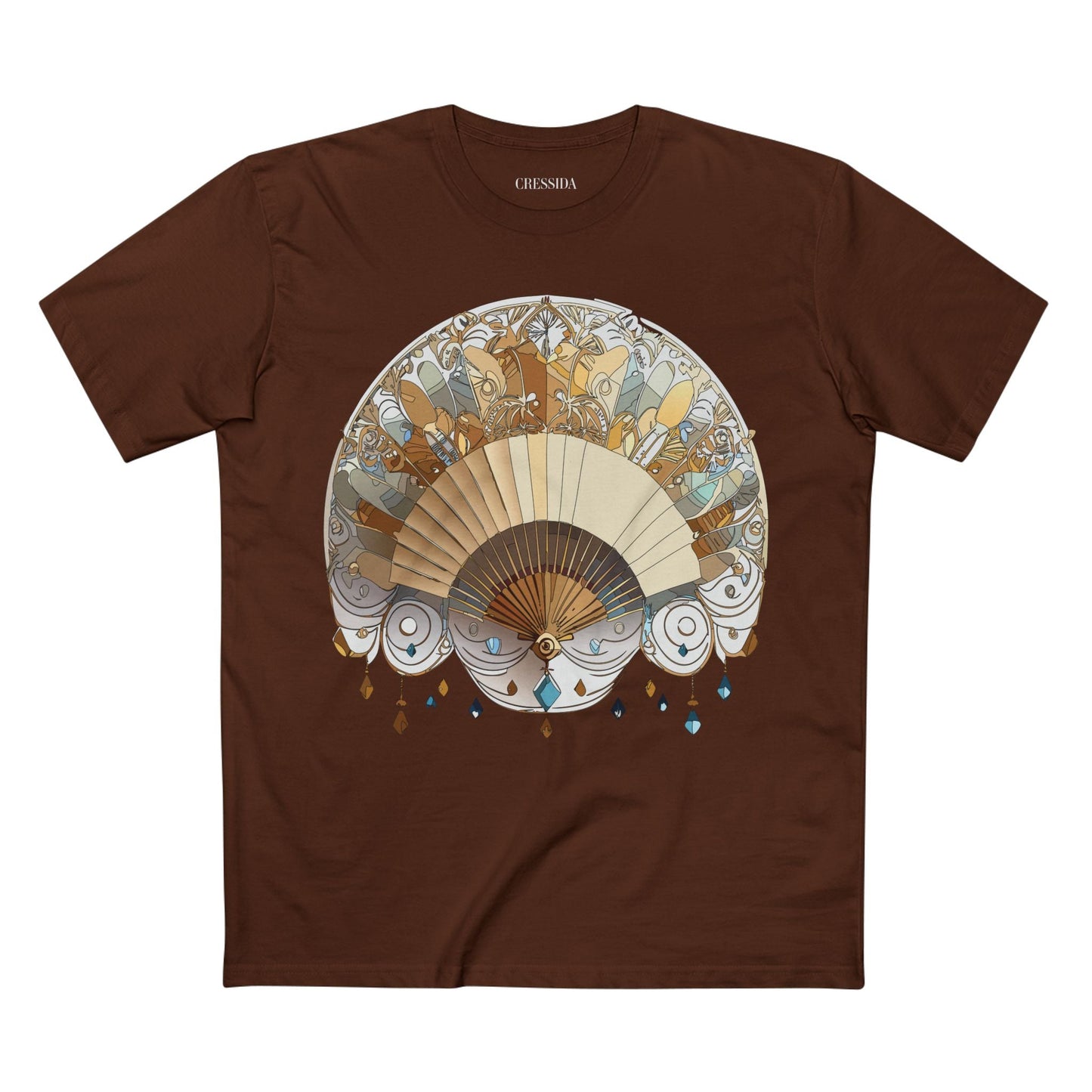 Antique Fan Graphic Design T-Shirt Unisex 100 Cotton Floral Carnival Artwork Tee 11