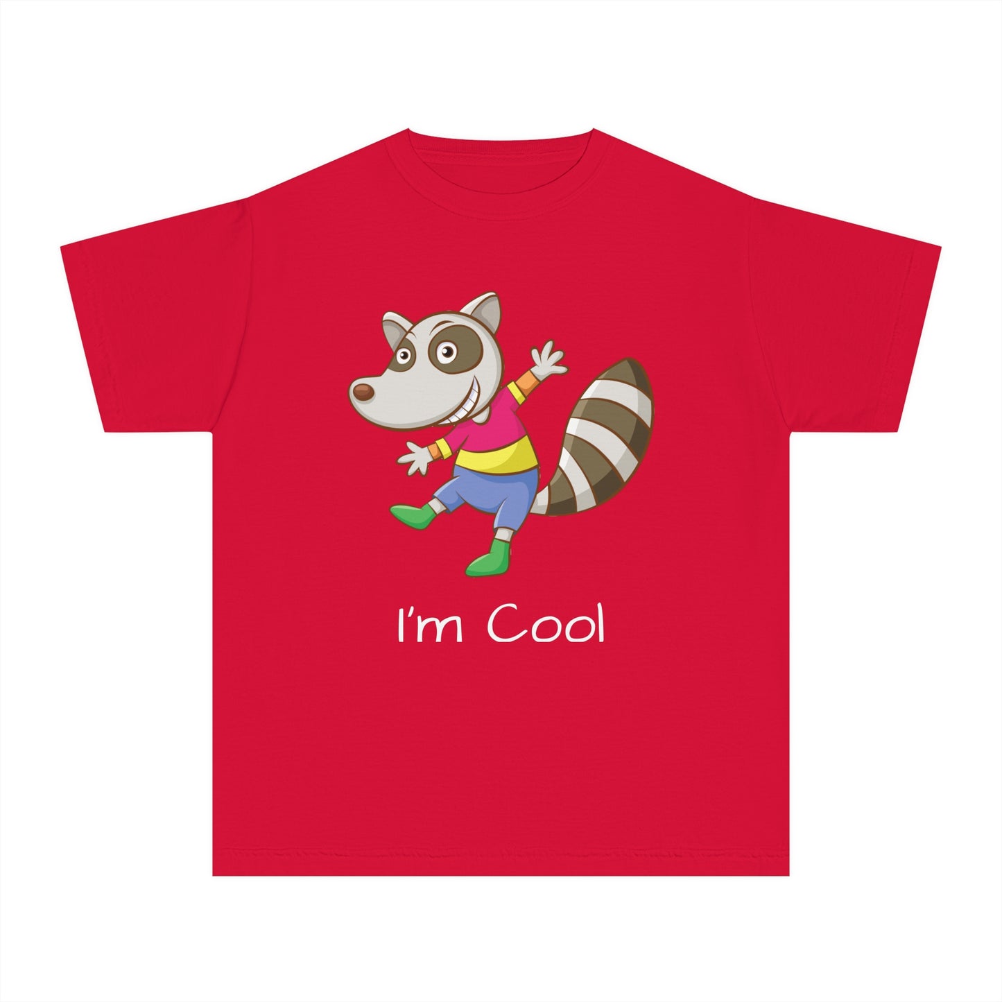 Youth Tee Shirt with Cool Raccoon