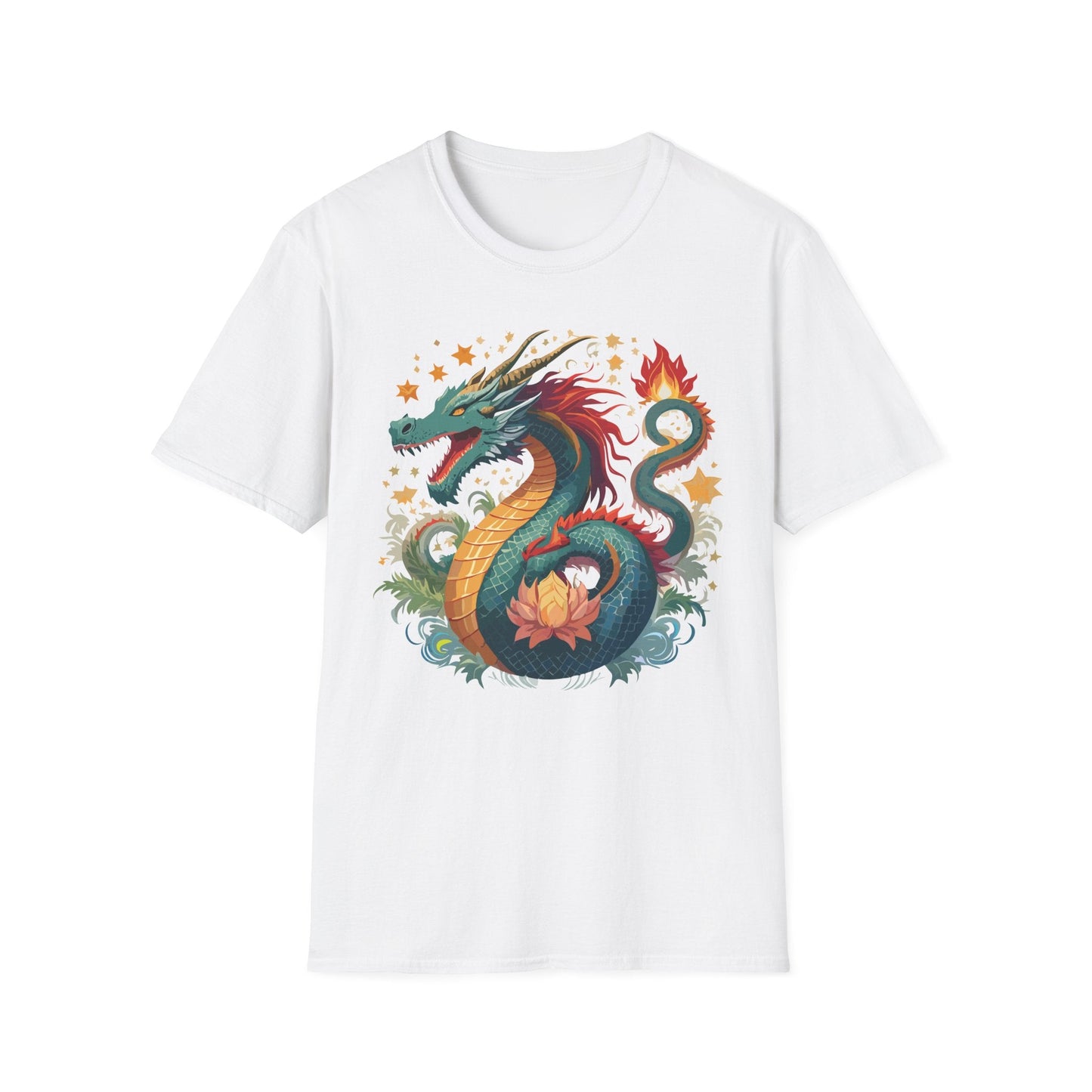 Dragon Graphic Unisex 100 Cotton Tee with Animal Artwork Design 1