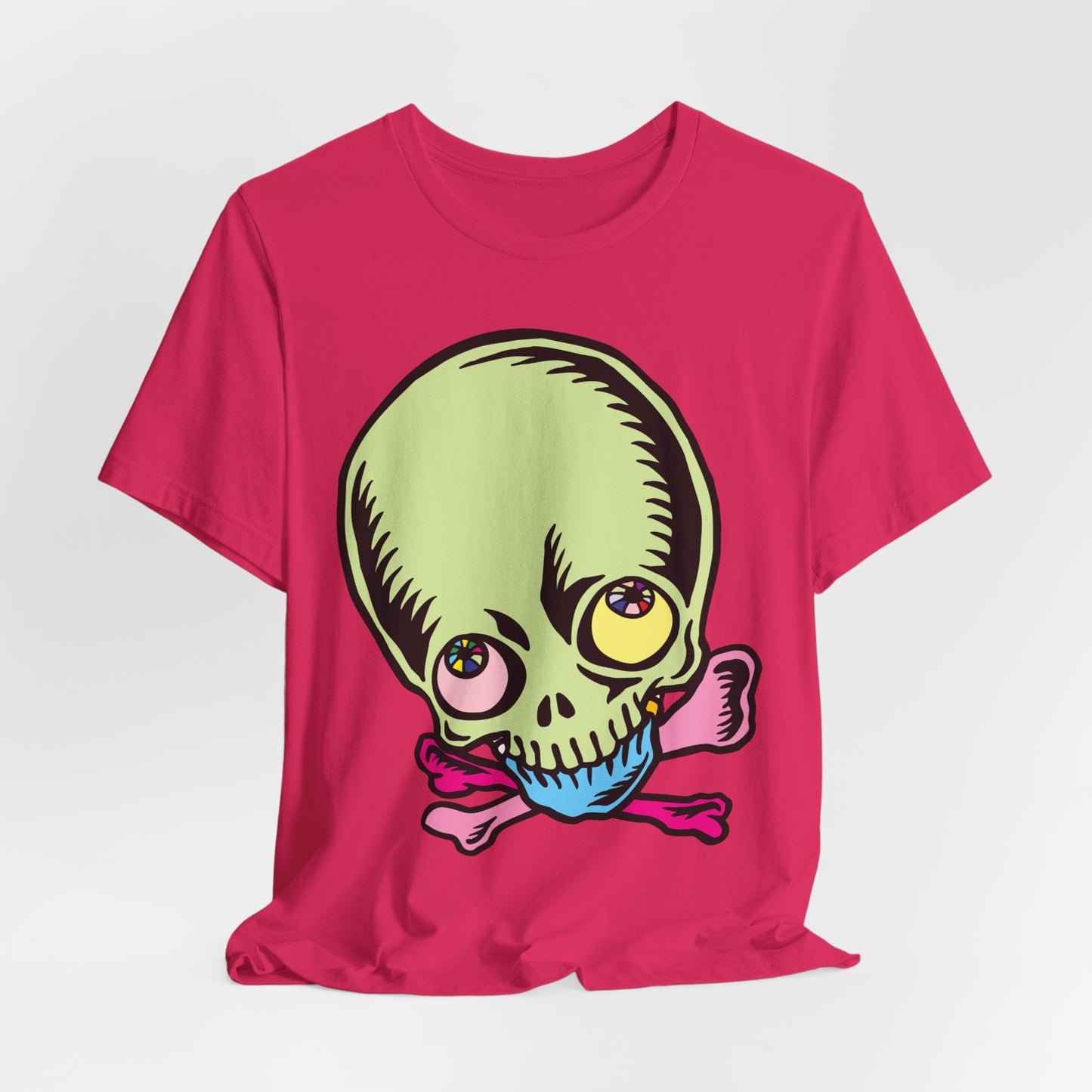 Lt Green Skull Graphic Design Tee, Skull Shirt, Vintage Tees, Art Design T-Shirt, Vintage Graphic Tee, Art Shirts with Skulls