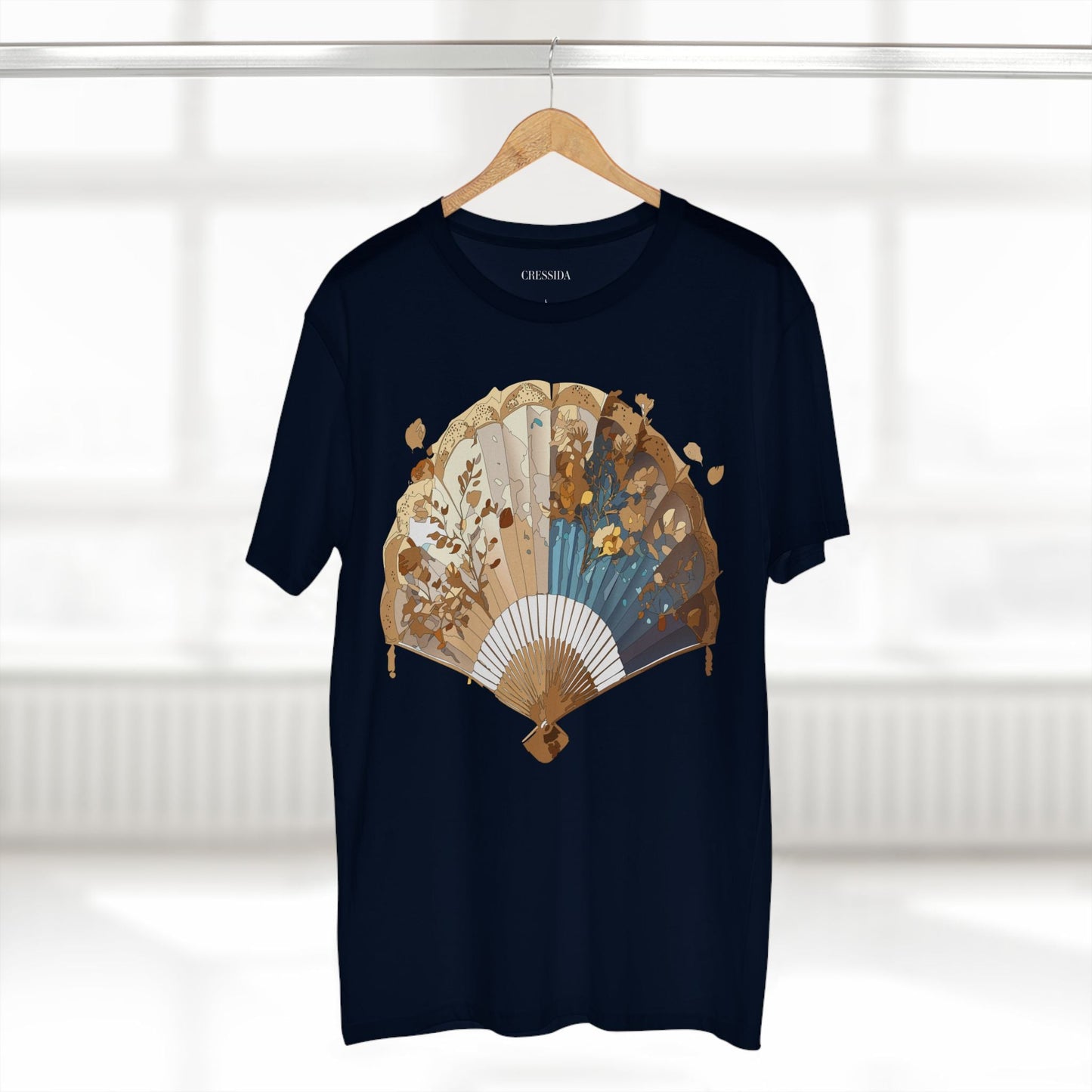 Antique Fan Graphic Design T-Shirt Unisex 100 Cotton Floral Carnival Artwork Tee 3