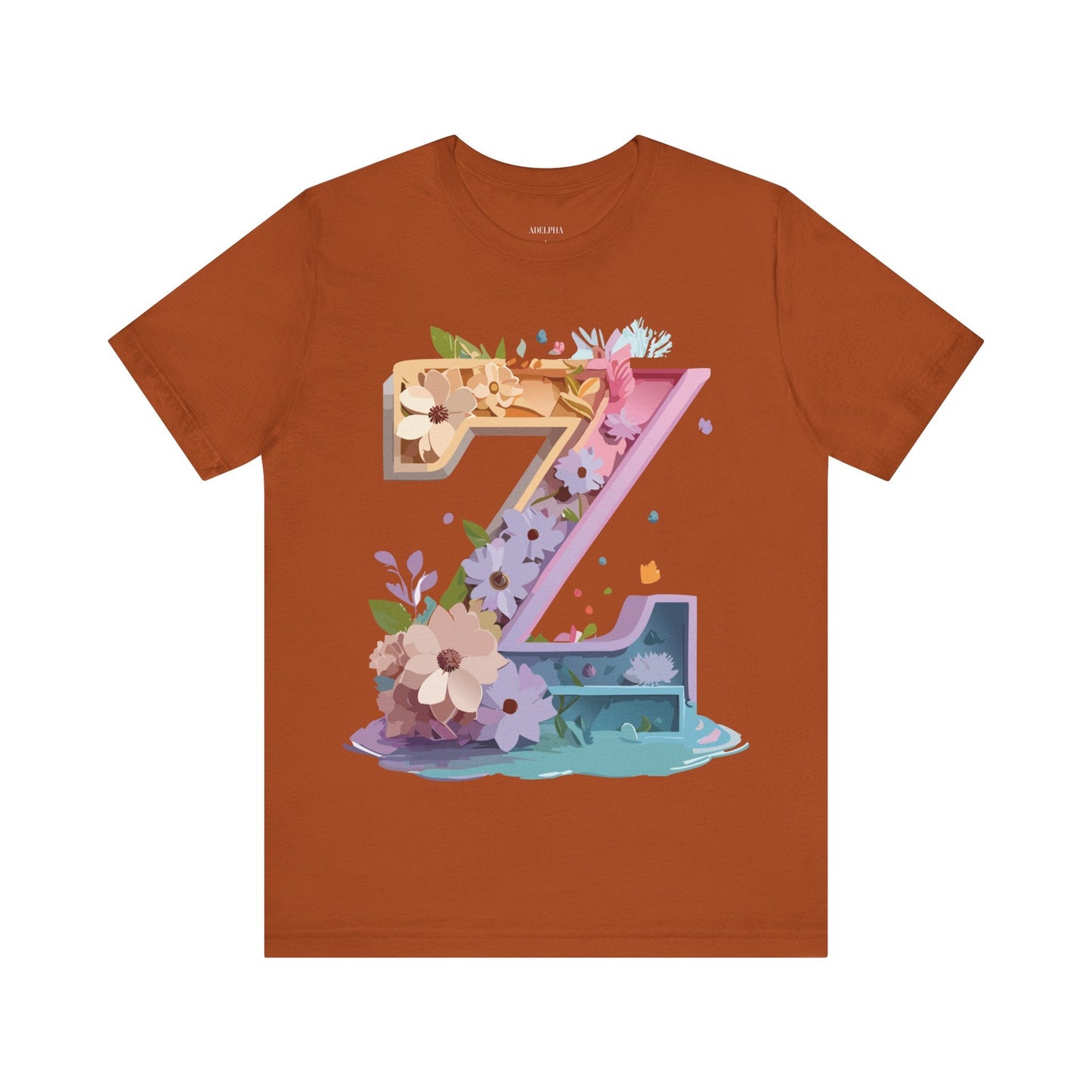 Letter Z Shirt Unisex Graphic Tee Adelpha Vintage Inspired Artwork Short Sleeve Jersey